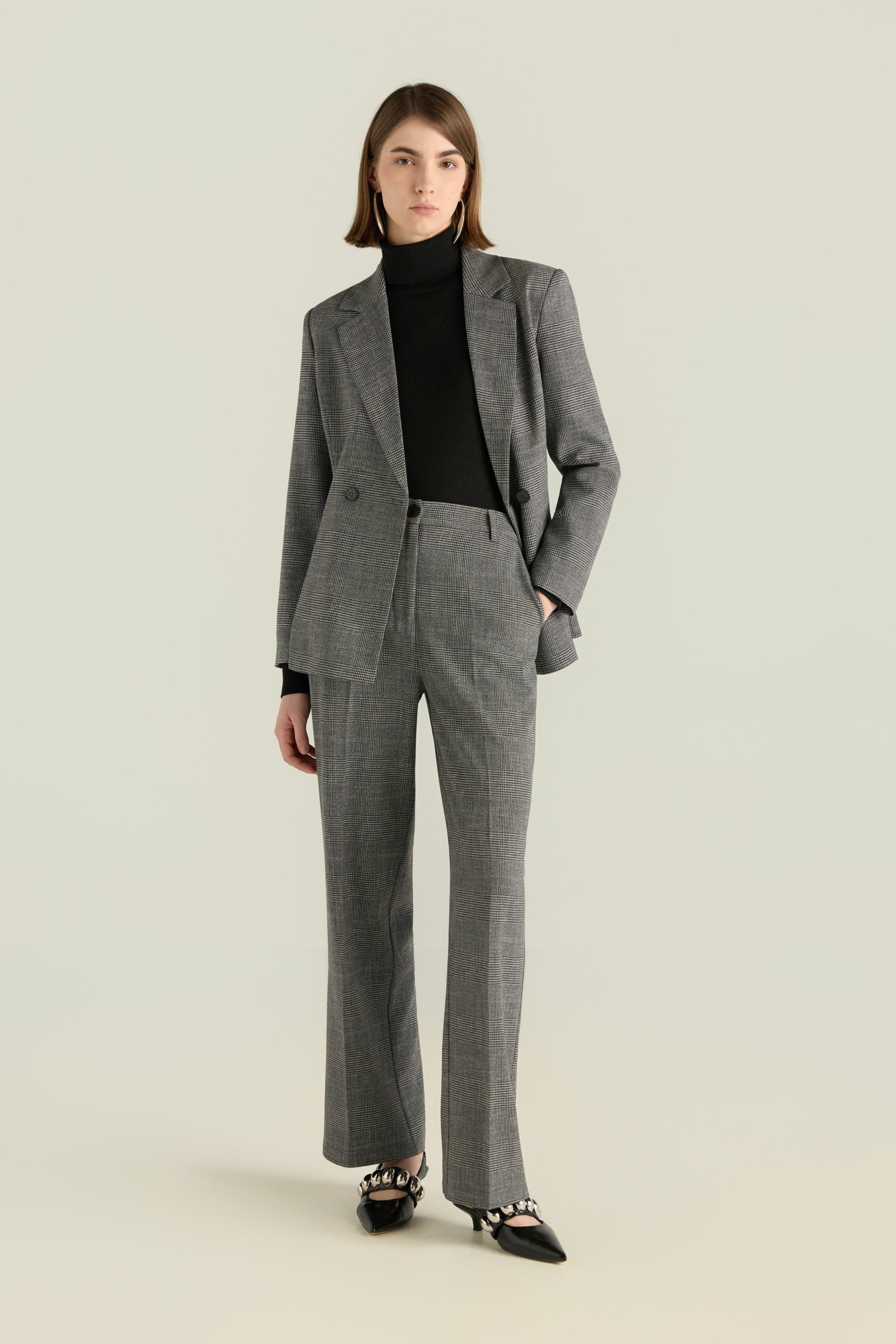 Checked Tailored Trousers