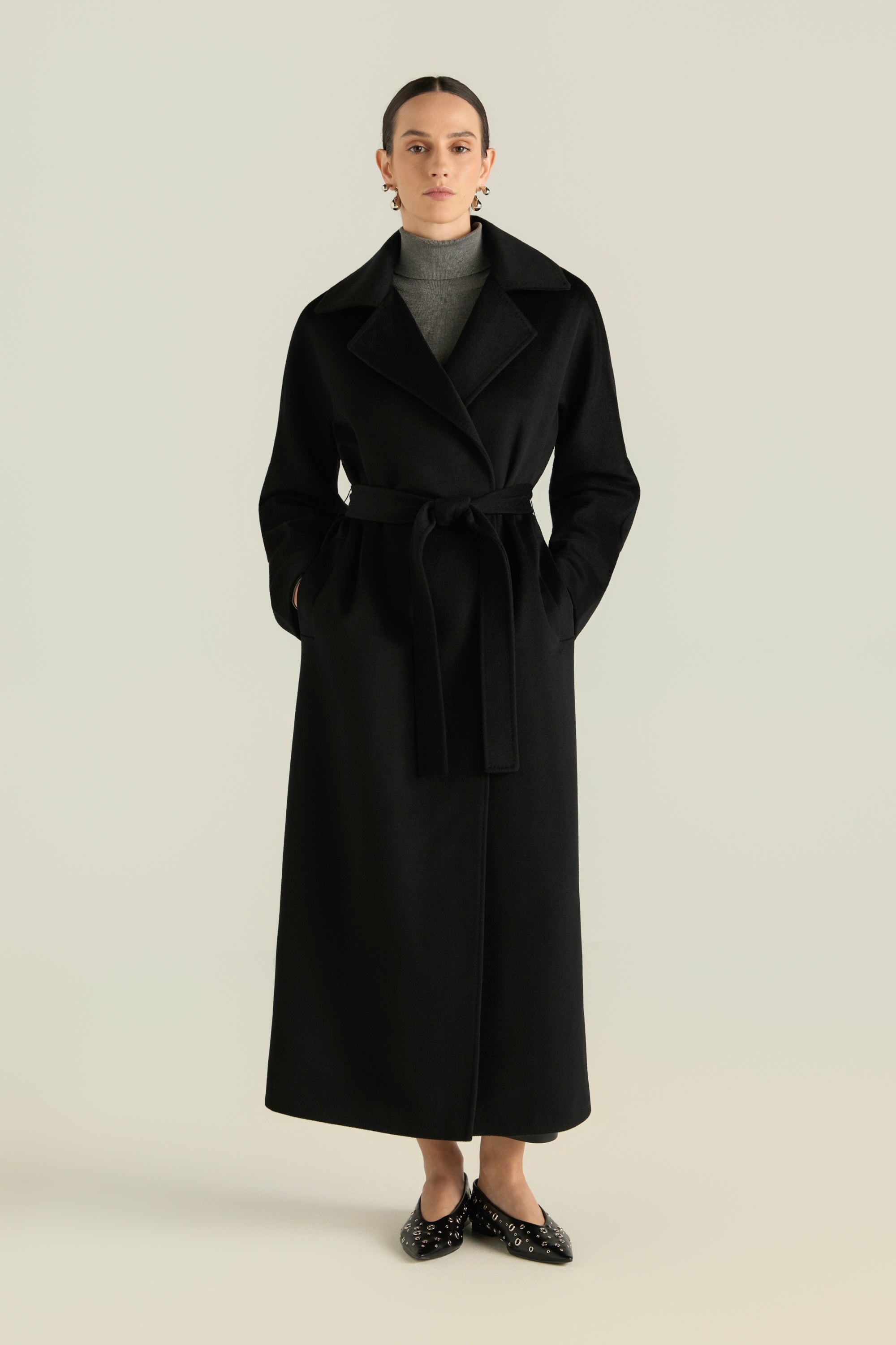 Wool Belted Long Coat