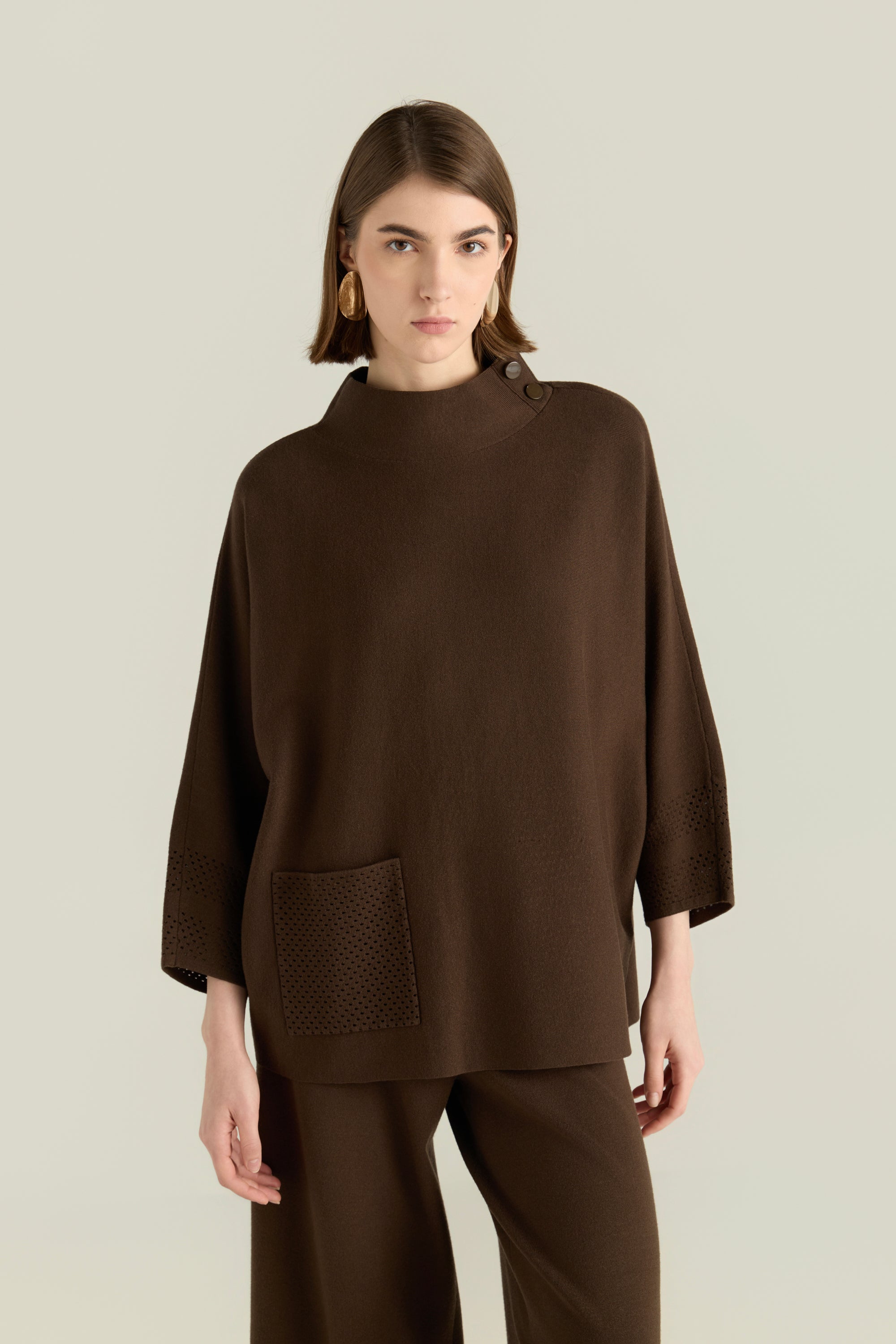 Eyelet-Detail Knit Sweater