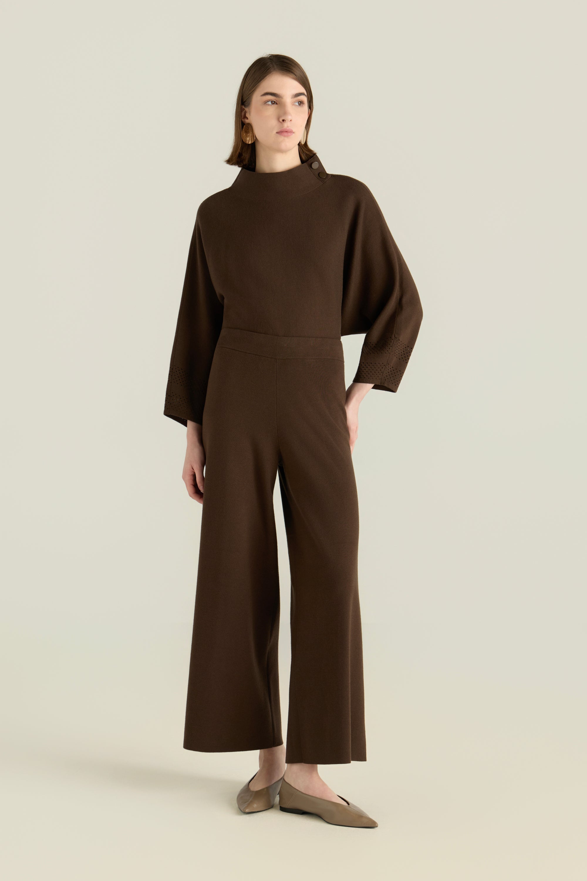 Wide Leg Knitted Trousers