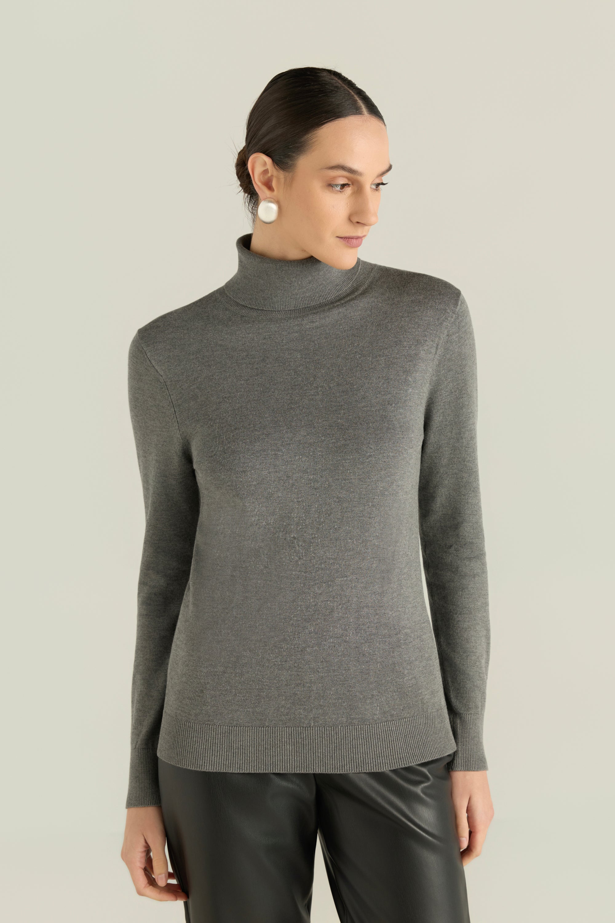 High Neck Ribbed Top