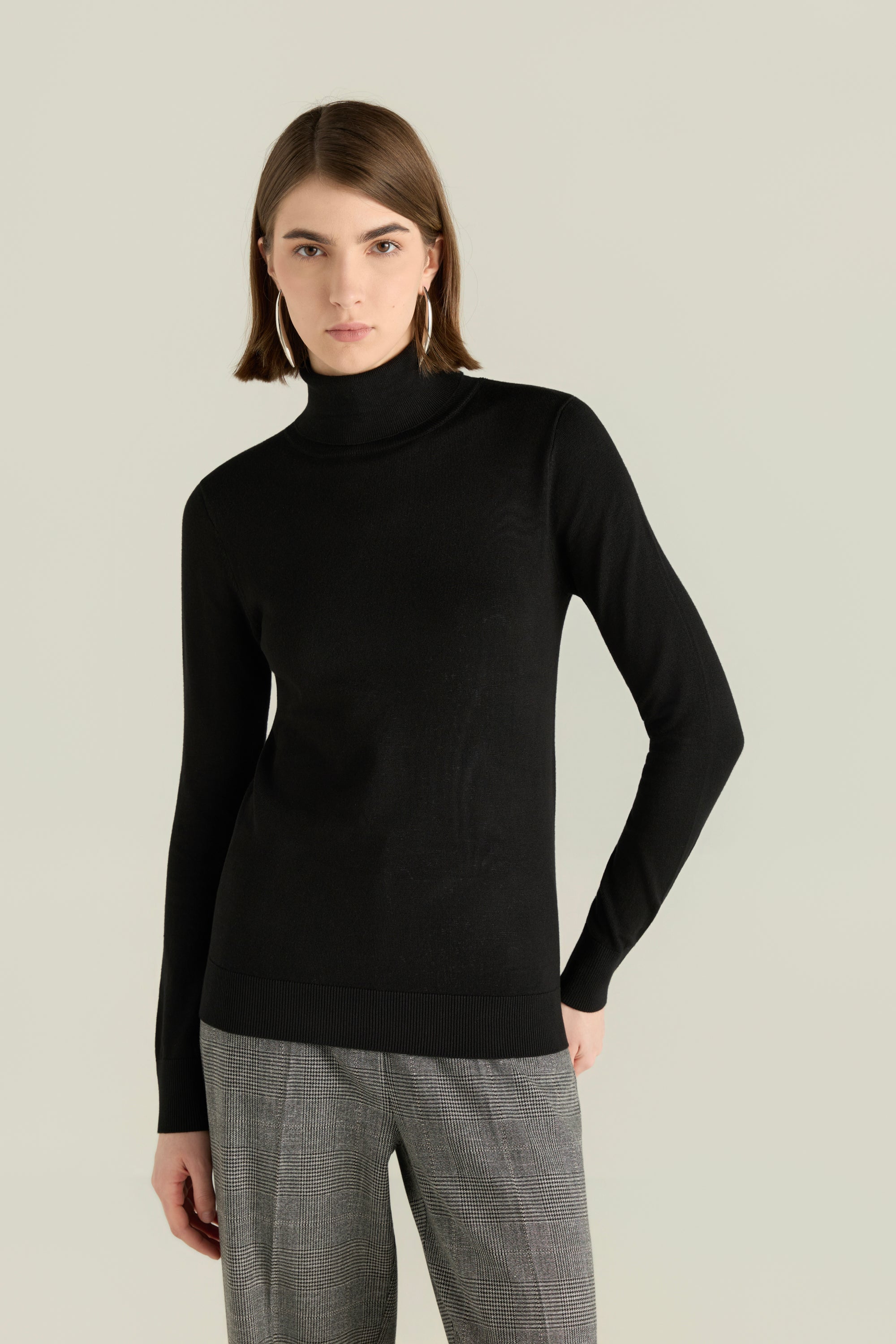 High Neck Ribbed Top