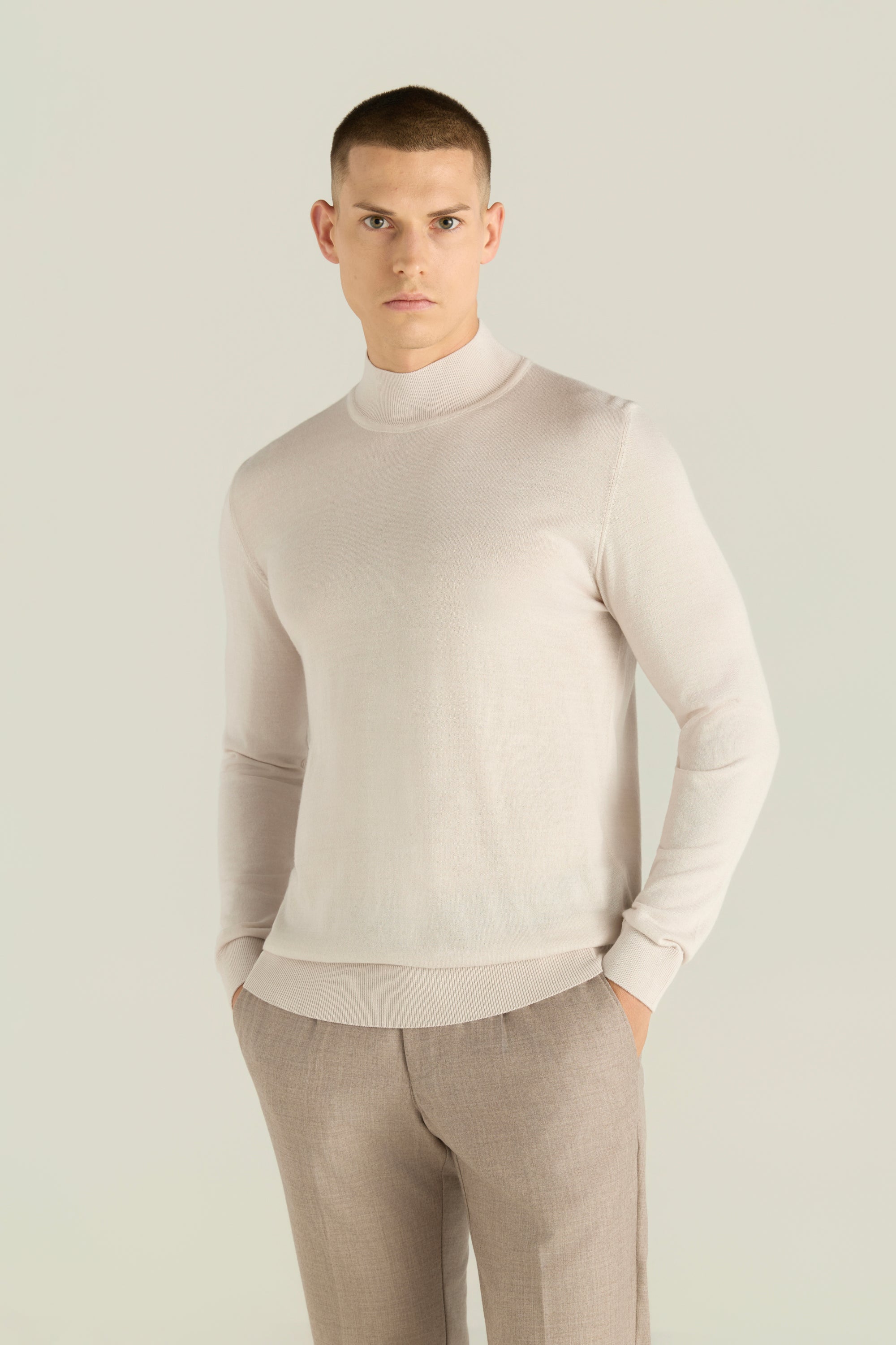Men'S 100% Wool Basic Sweater