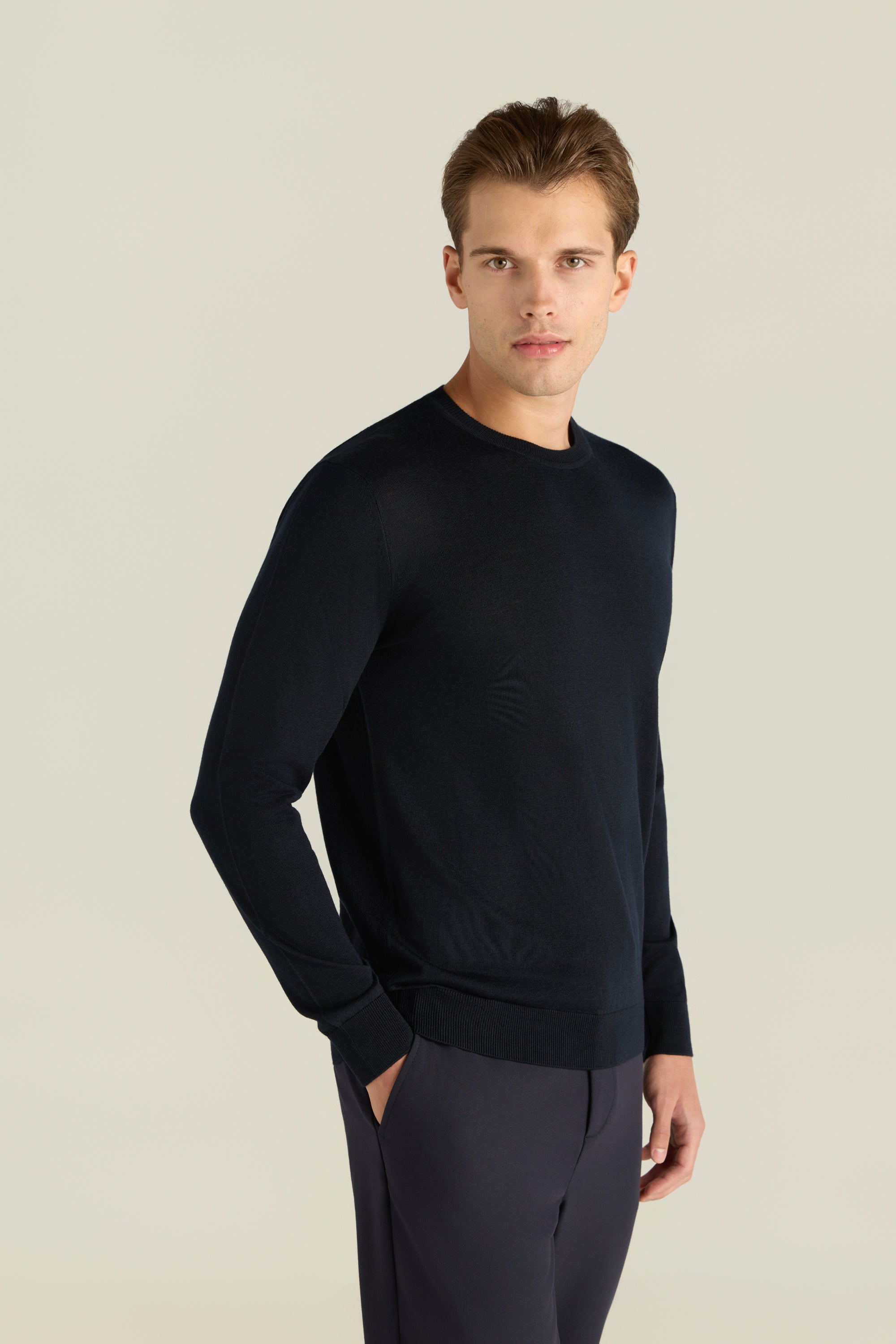 Men'S Ribbed Hem Sweater