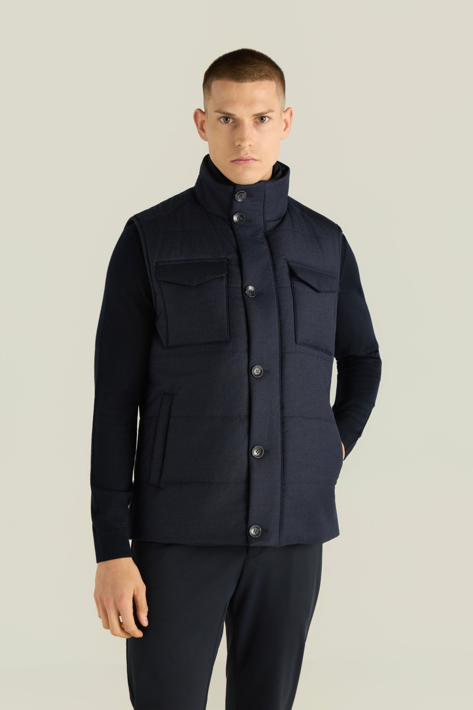 Men'S Quilted Button-Front Vest