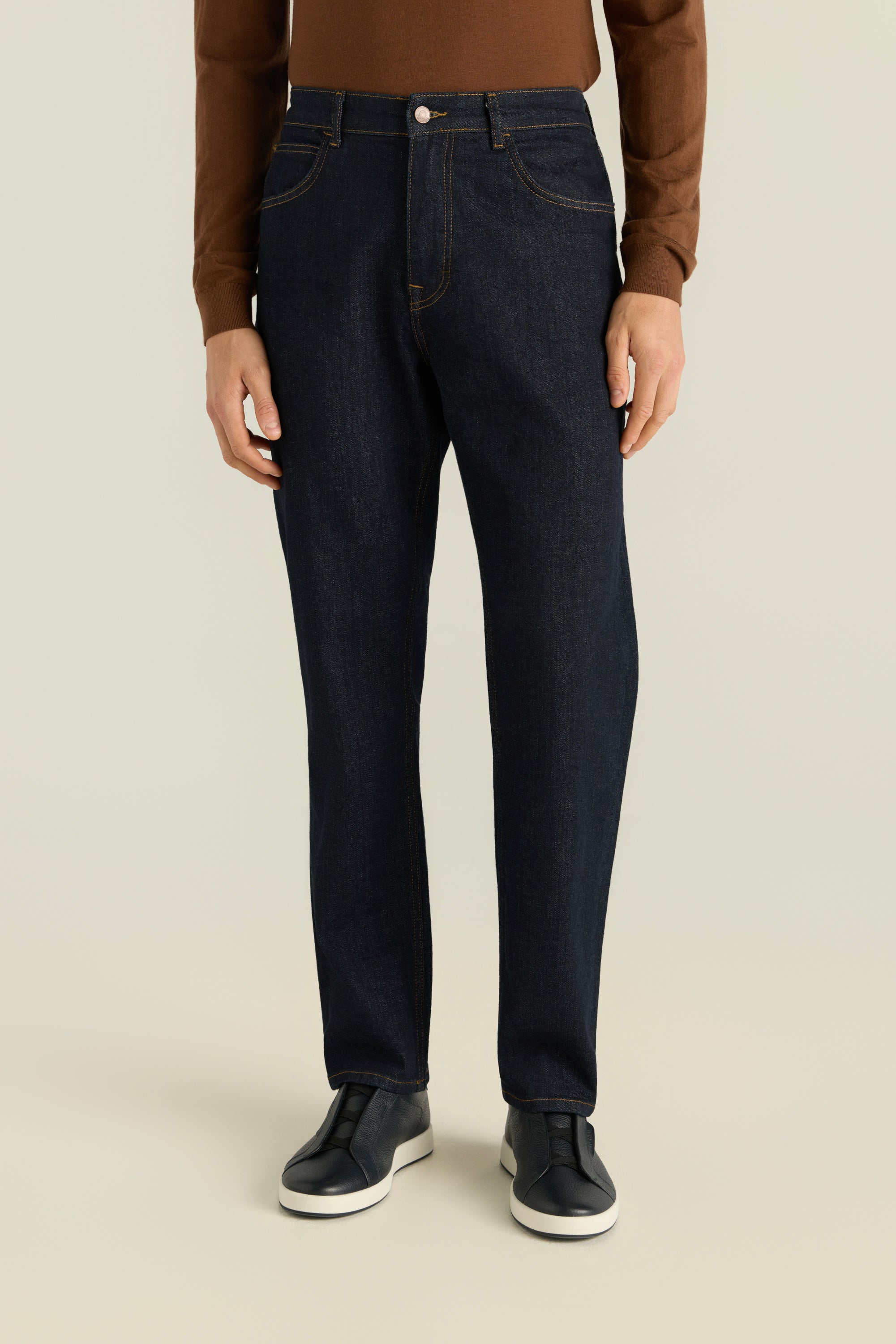 Men'S Straight-Cut Dark Jeans