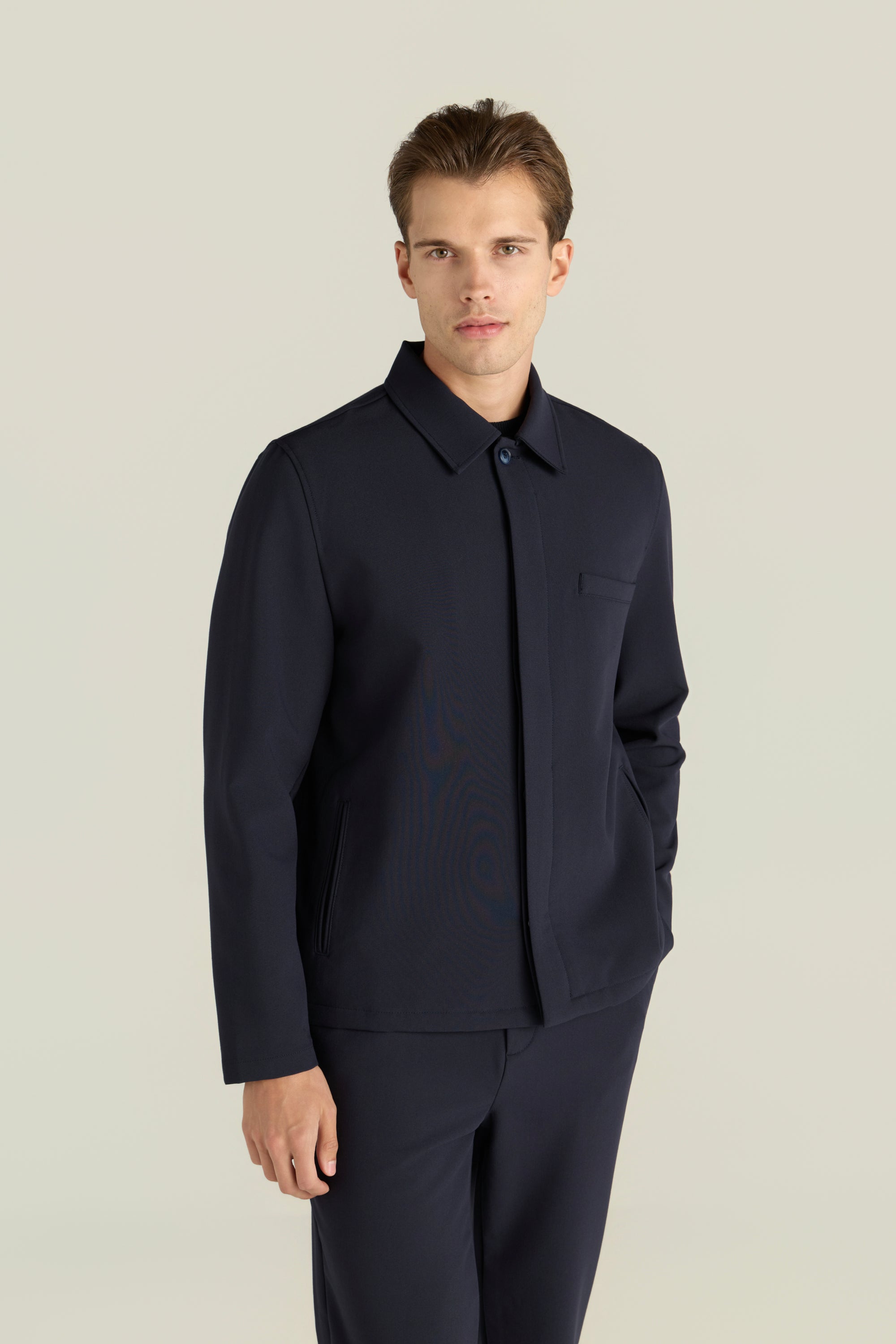 Men'S Hidden Placket Button Jacket