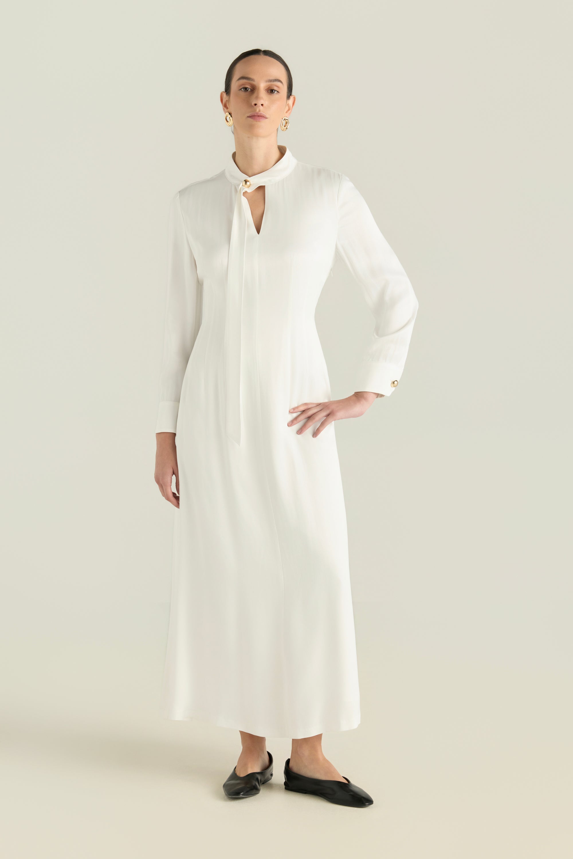 Dress With Gold-Tone Buttons