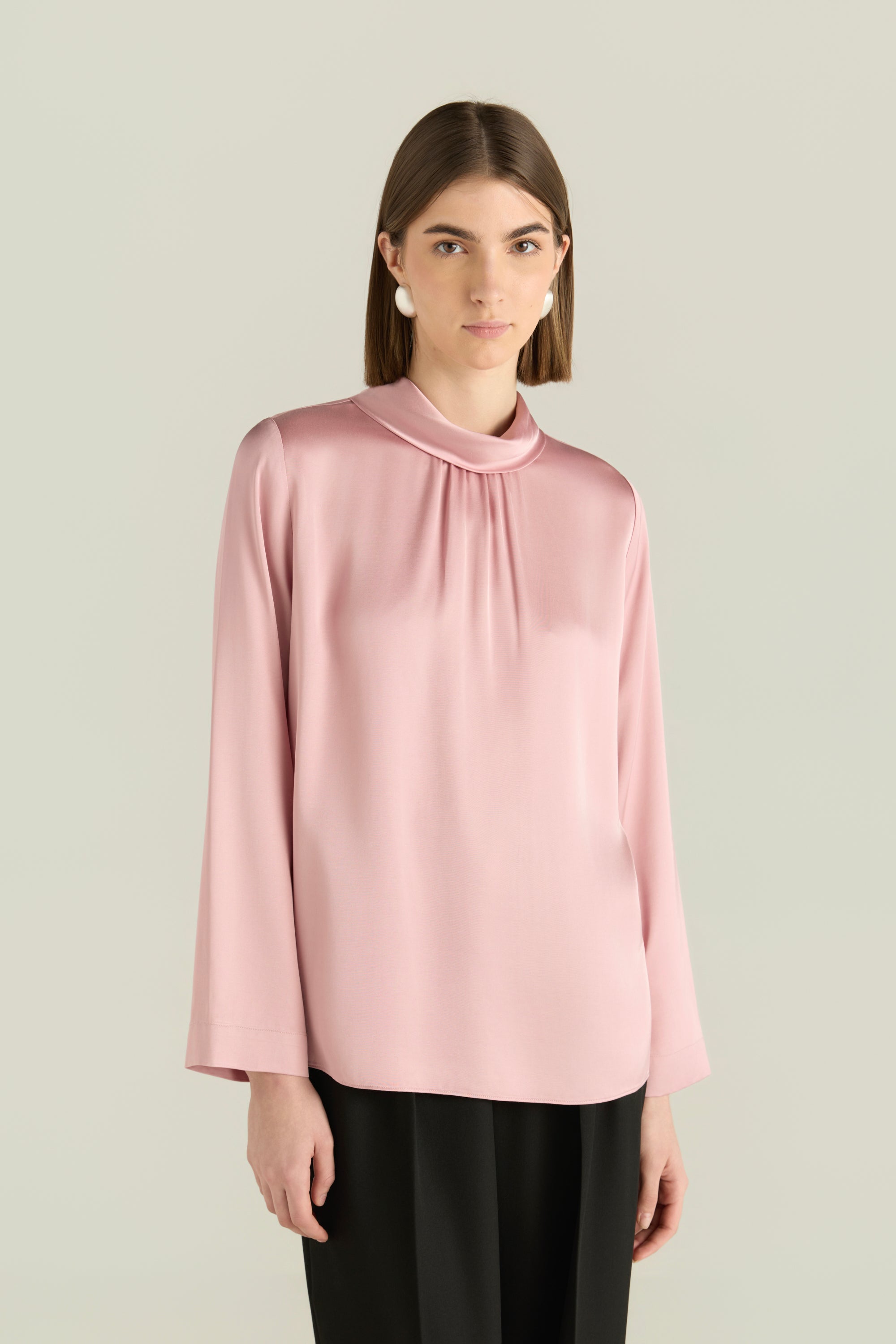 Soft Solid Satin Blouse