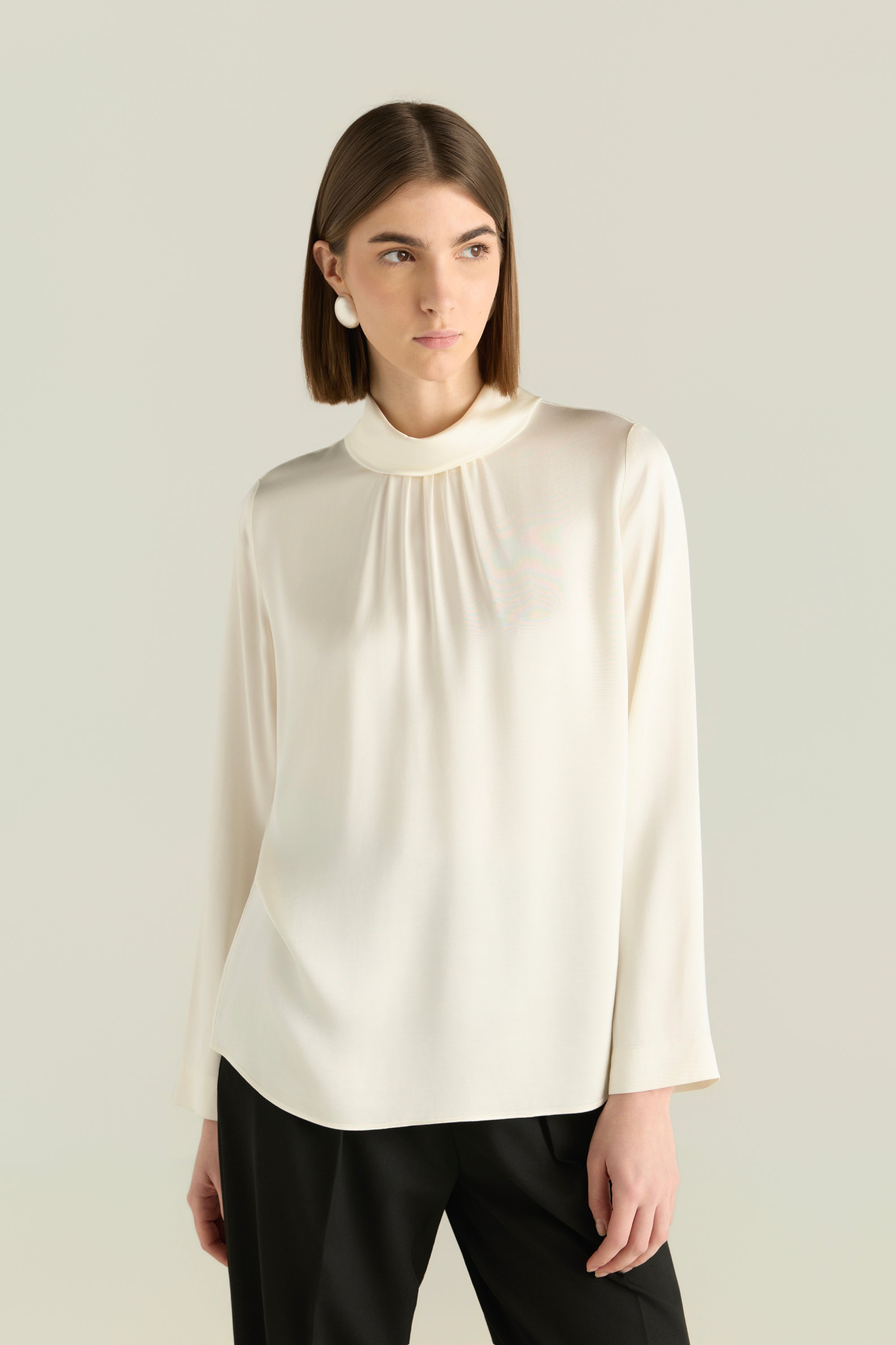 Soft Solid Satin Blouse