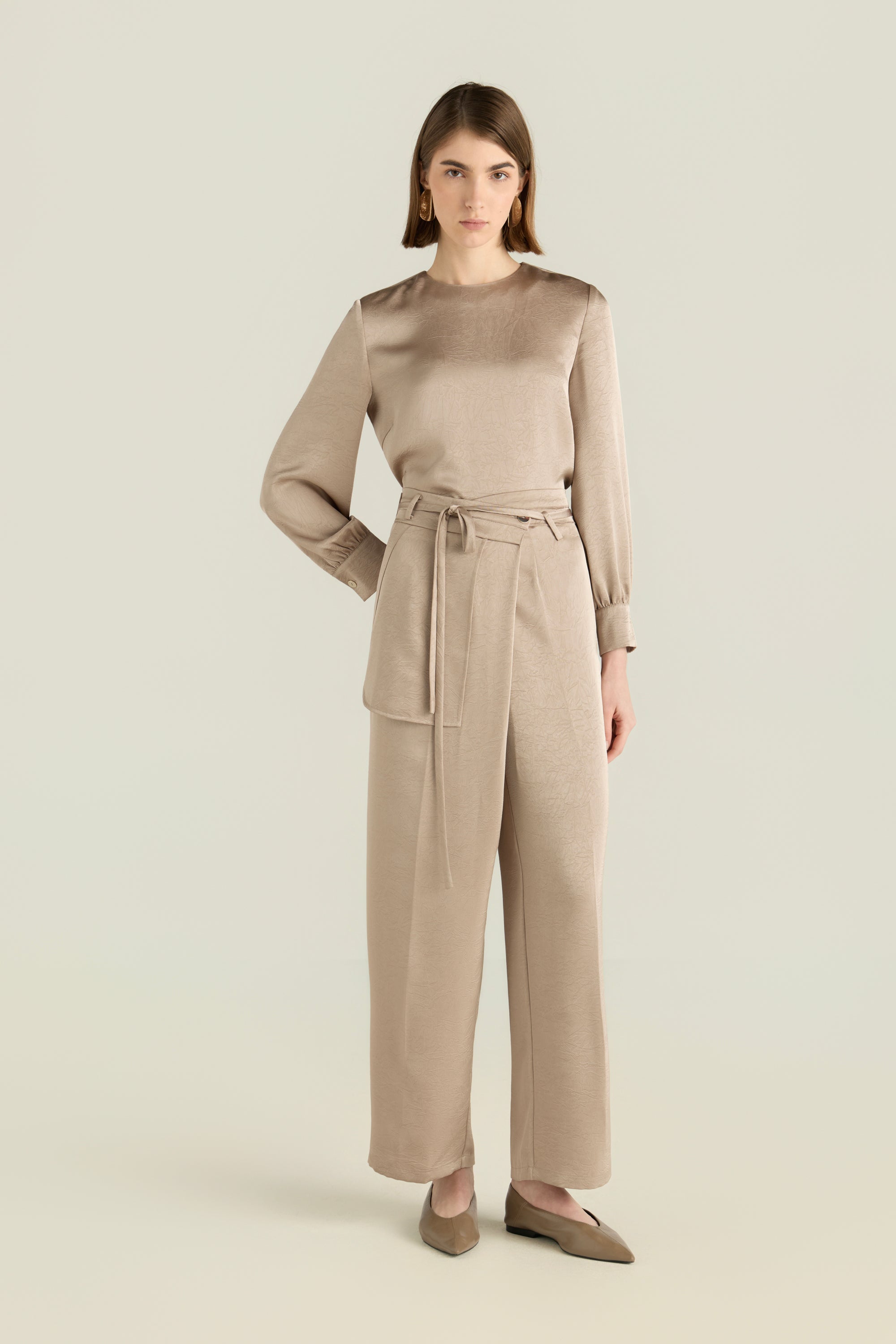 Wrap Waist  Satin Trousers