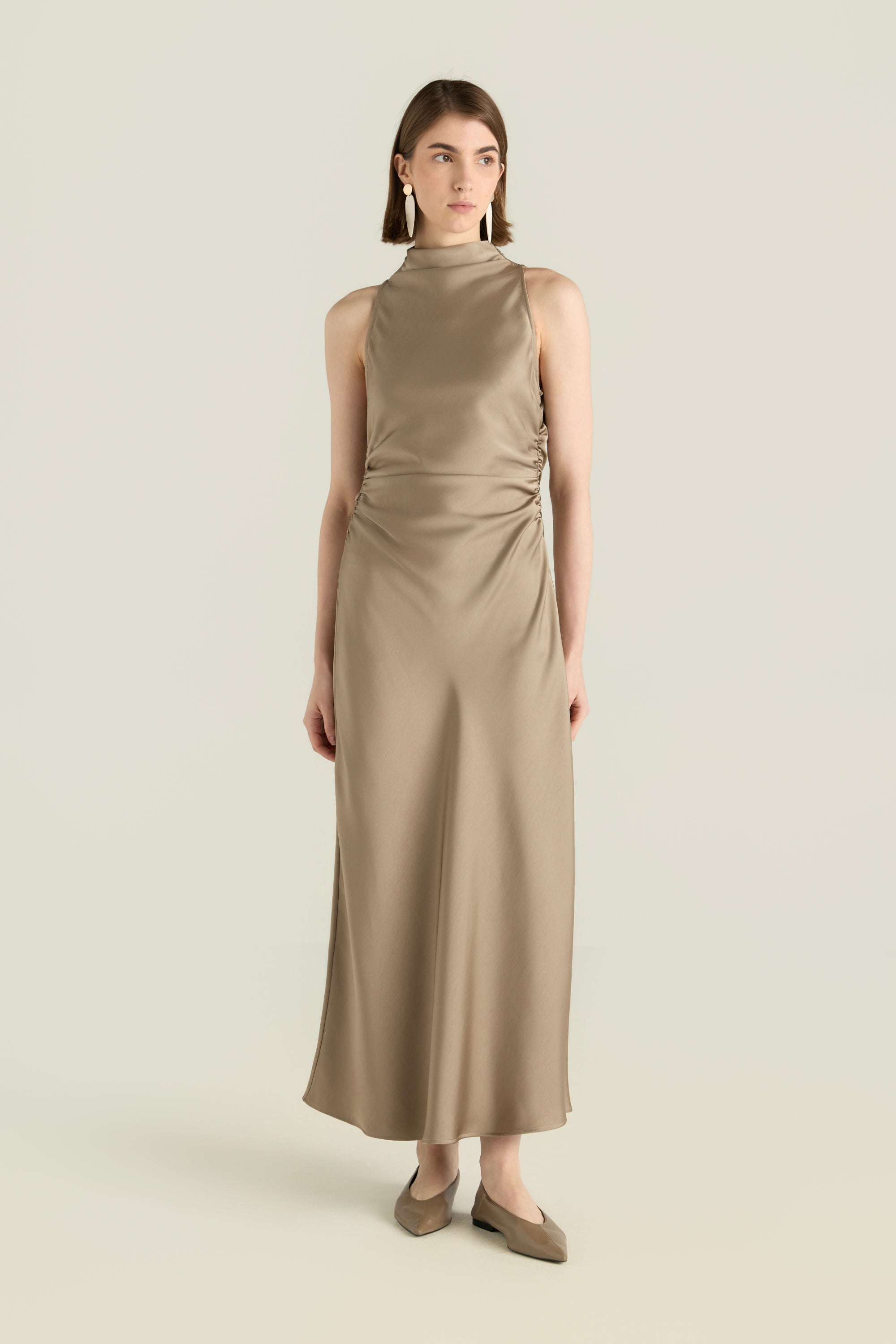 Sleeveless Satin Dress