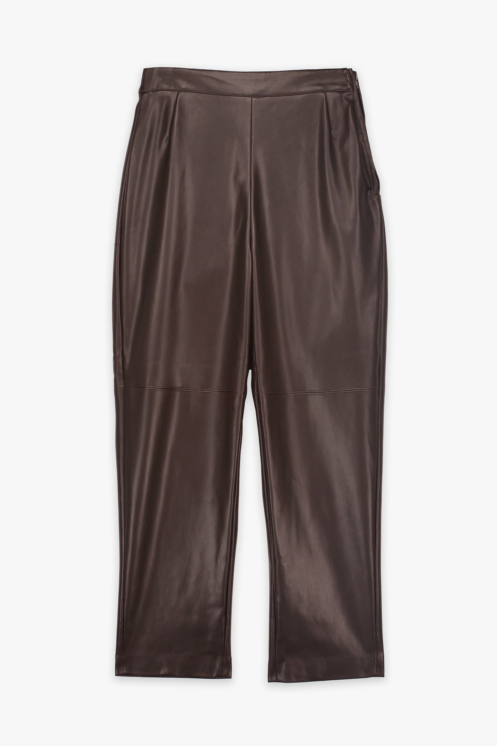 Solid Pu Leather Pants