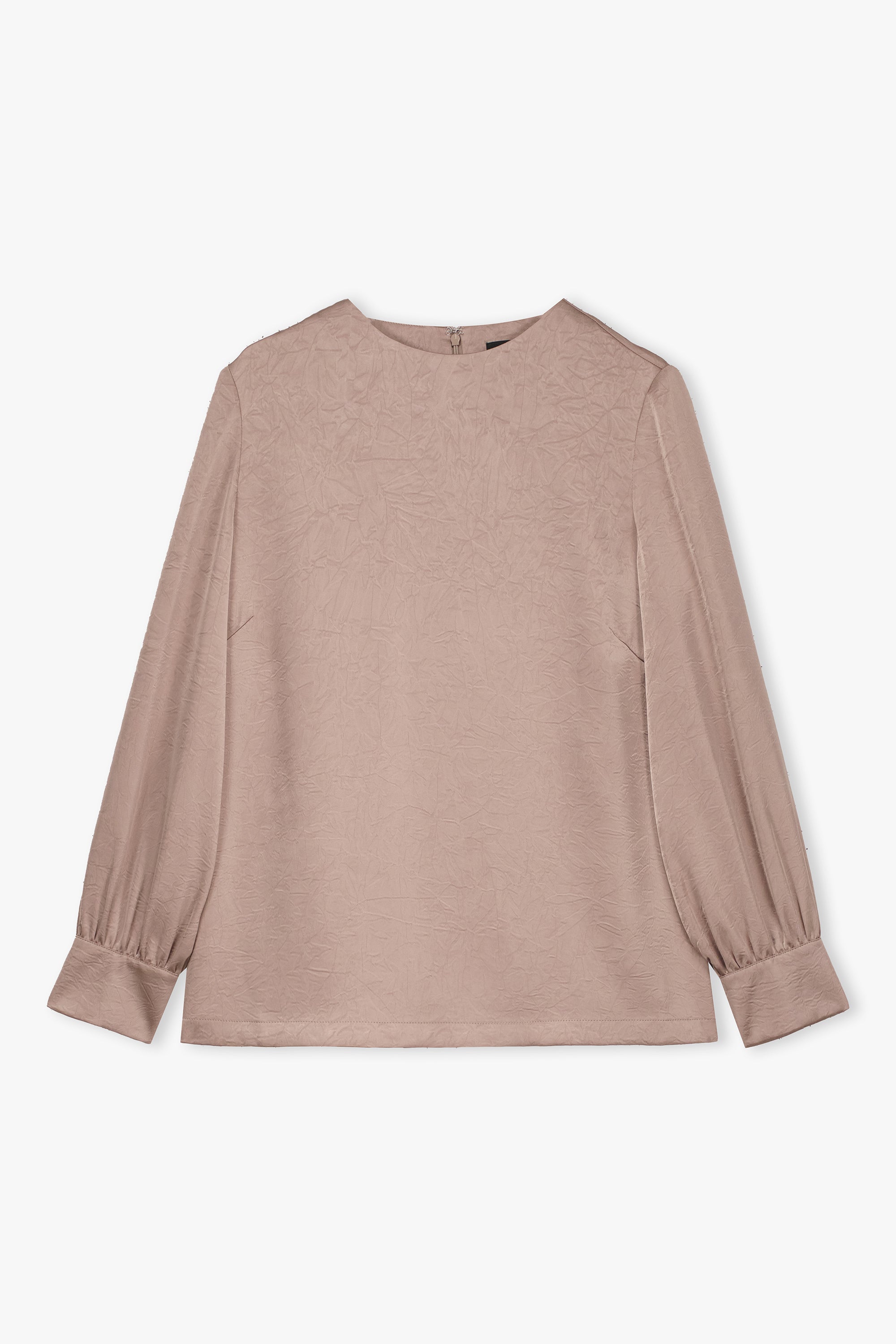 Long Sleeve Crinkled Blouse