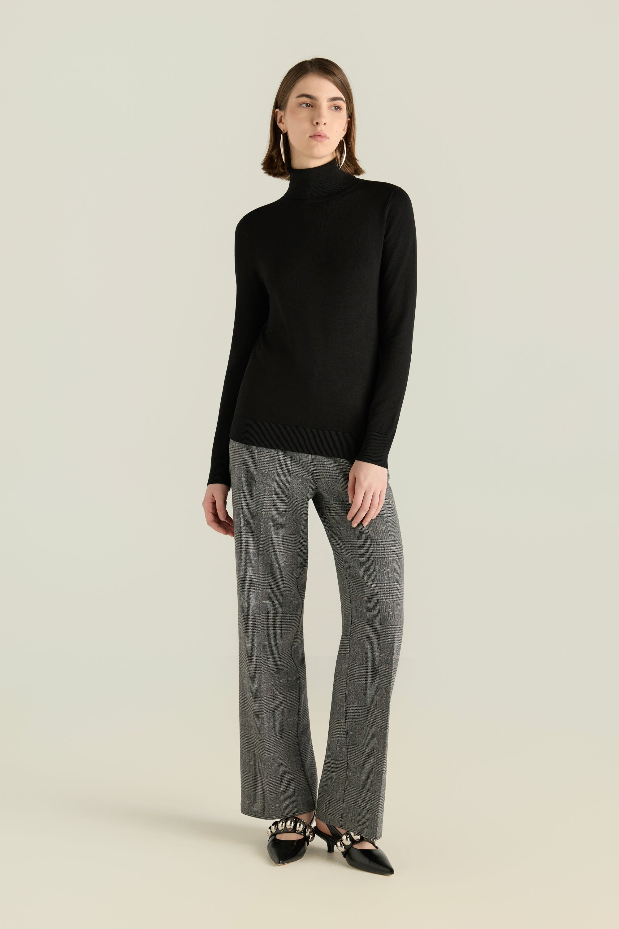 High Neck Ribbed Top