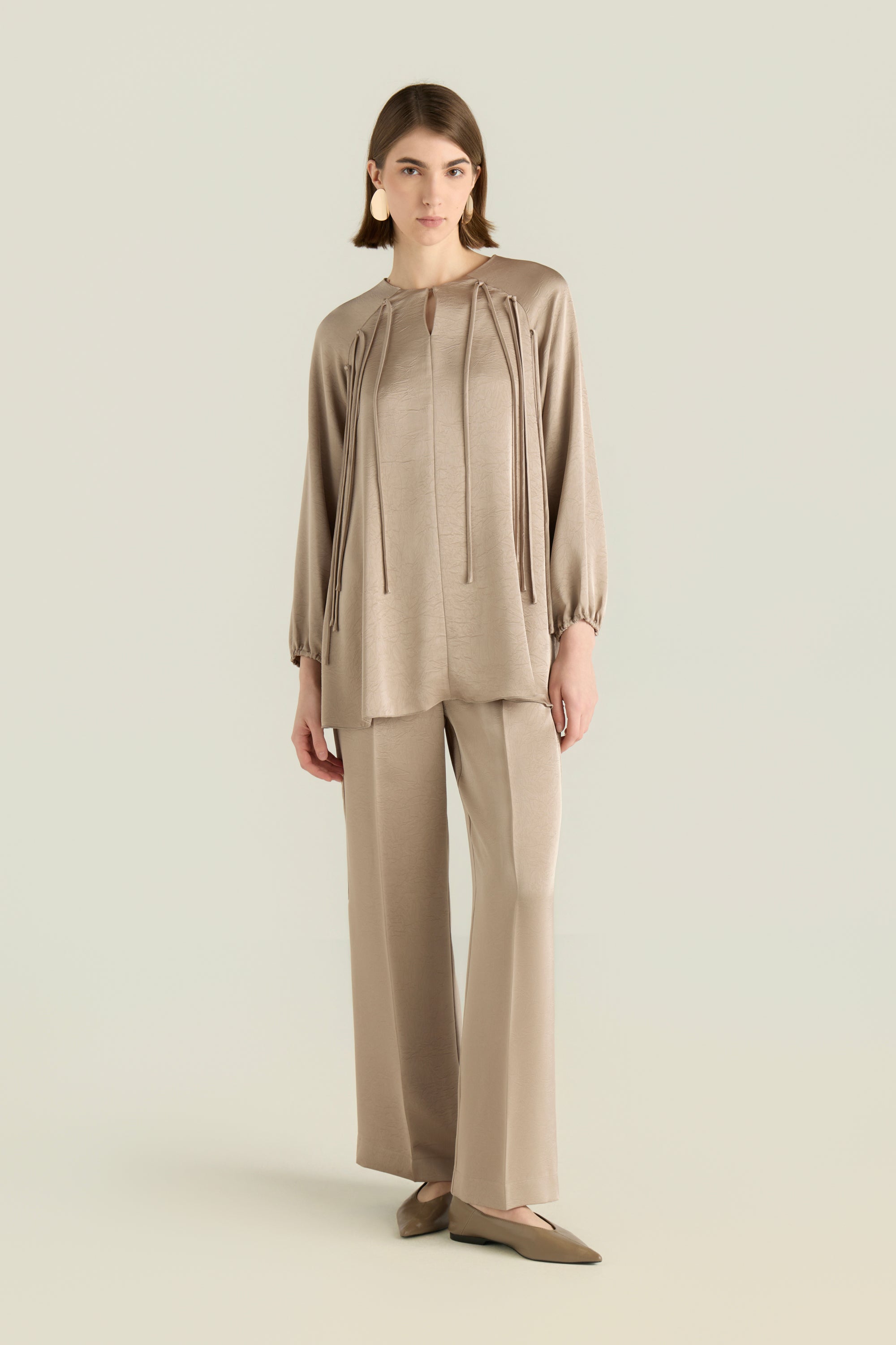 Blouse With Detachable Ties