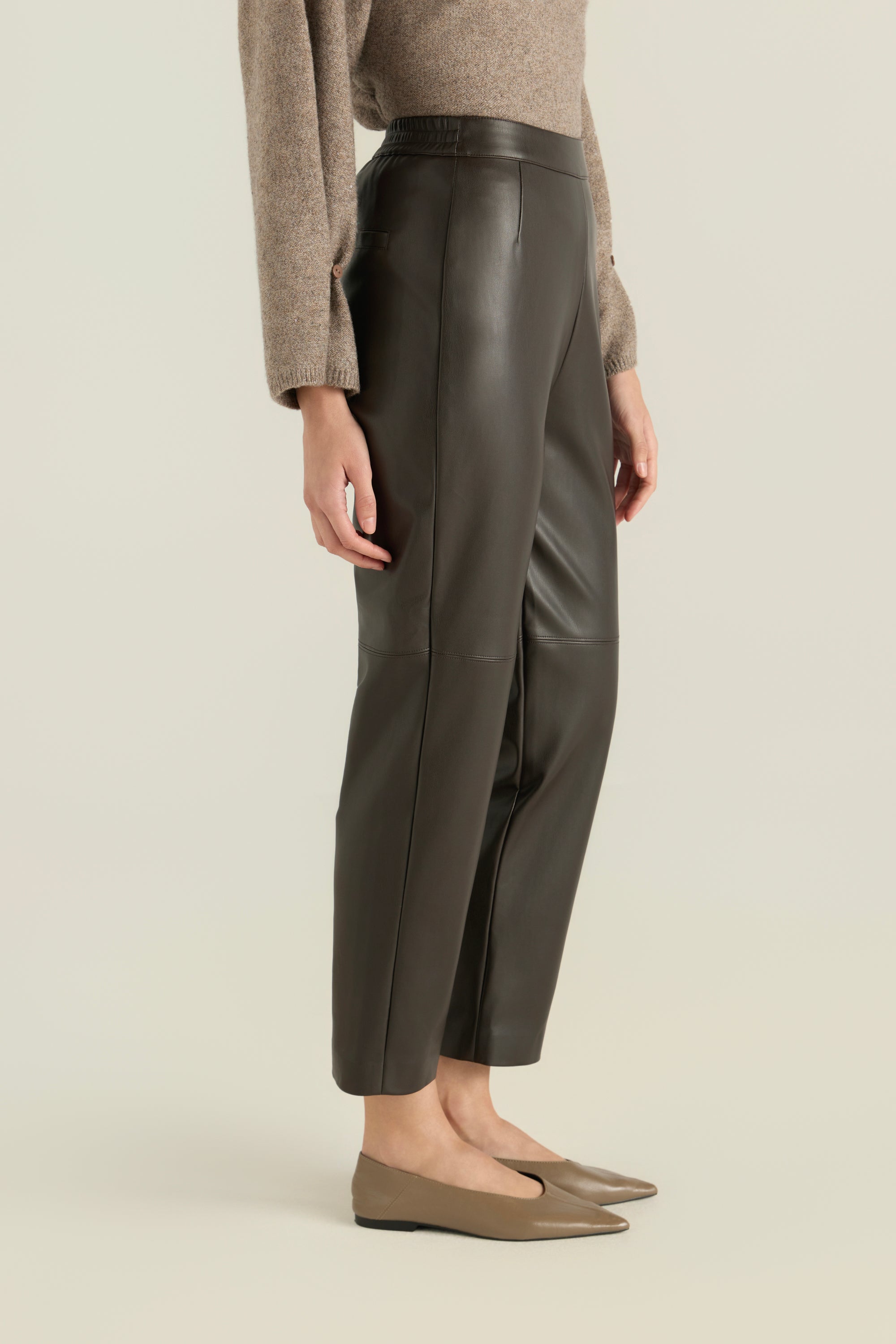 Solid Pu Leather Pants