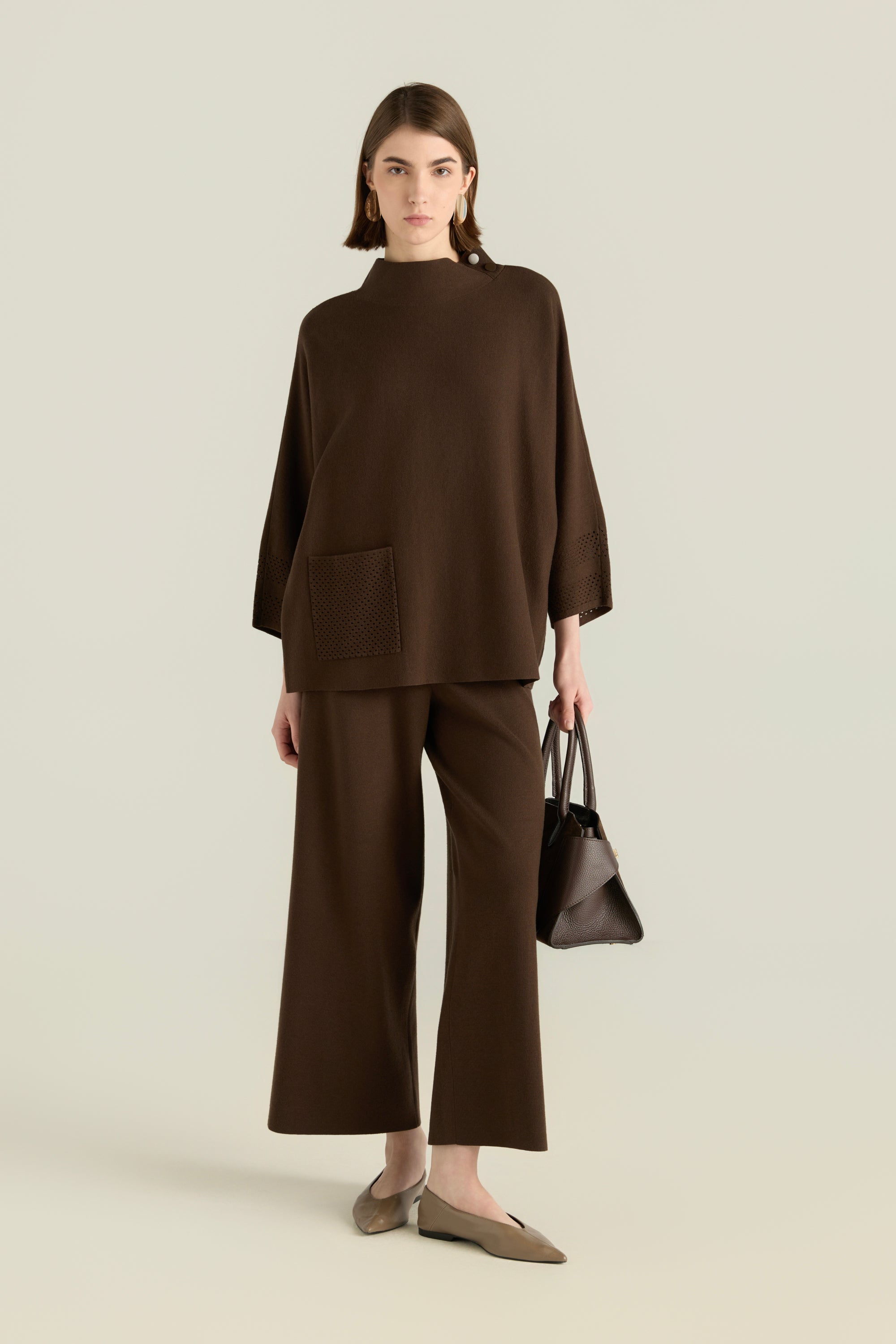 Eyelet-Detail Knit Sweater