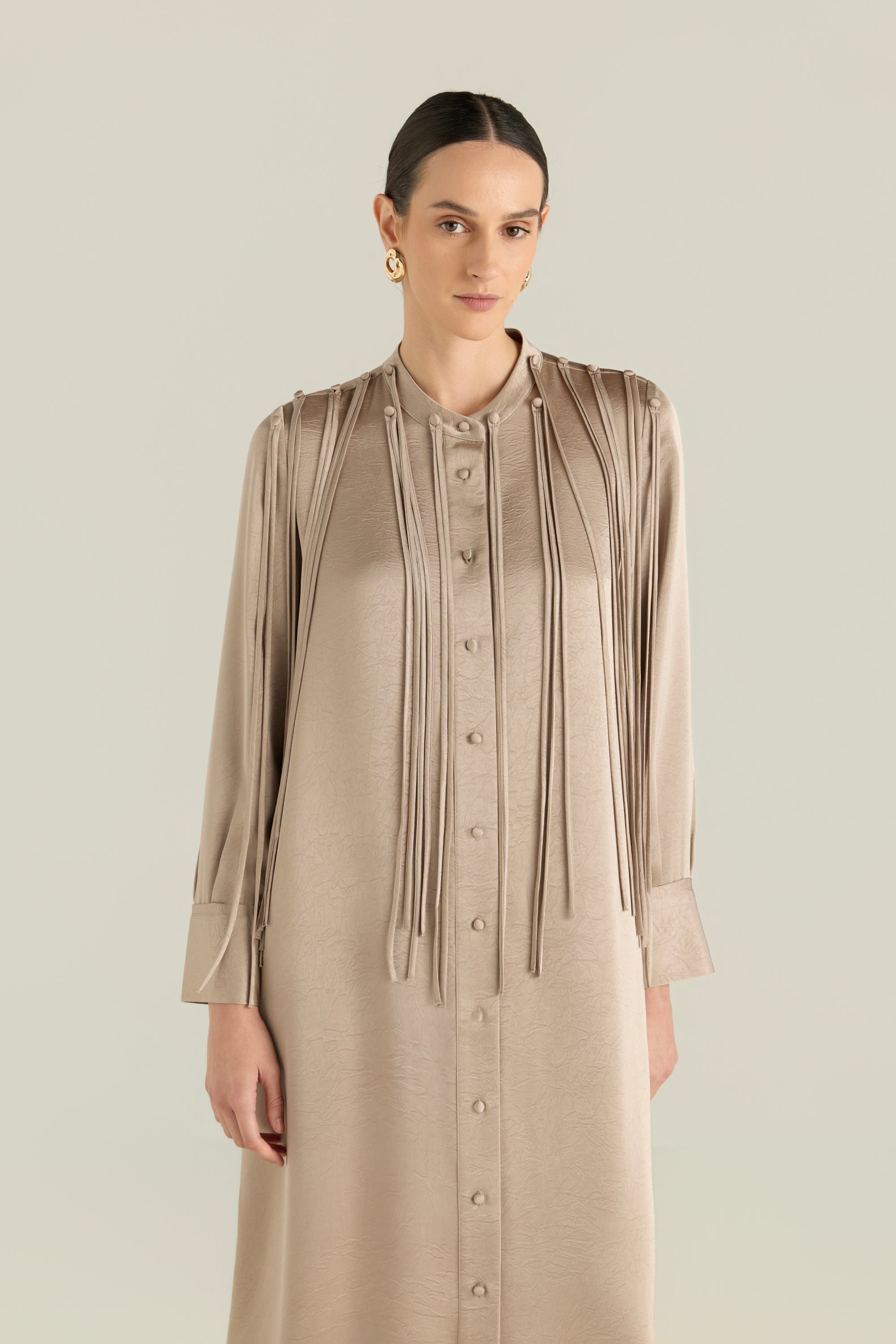 Crinkle Dress With Tie Details