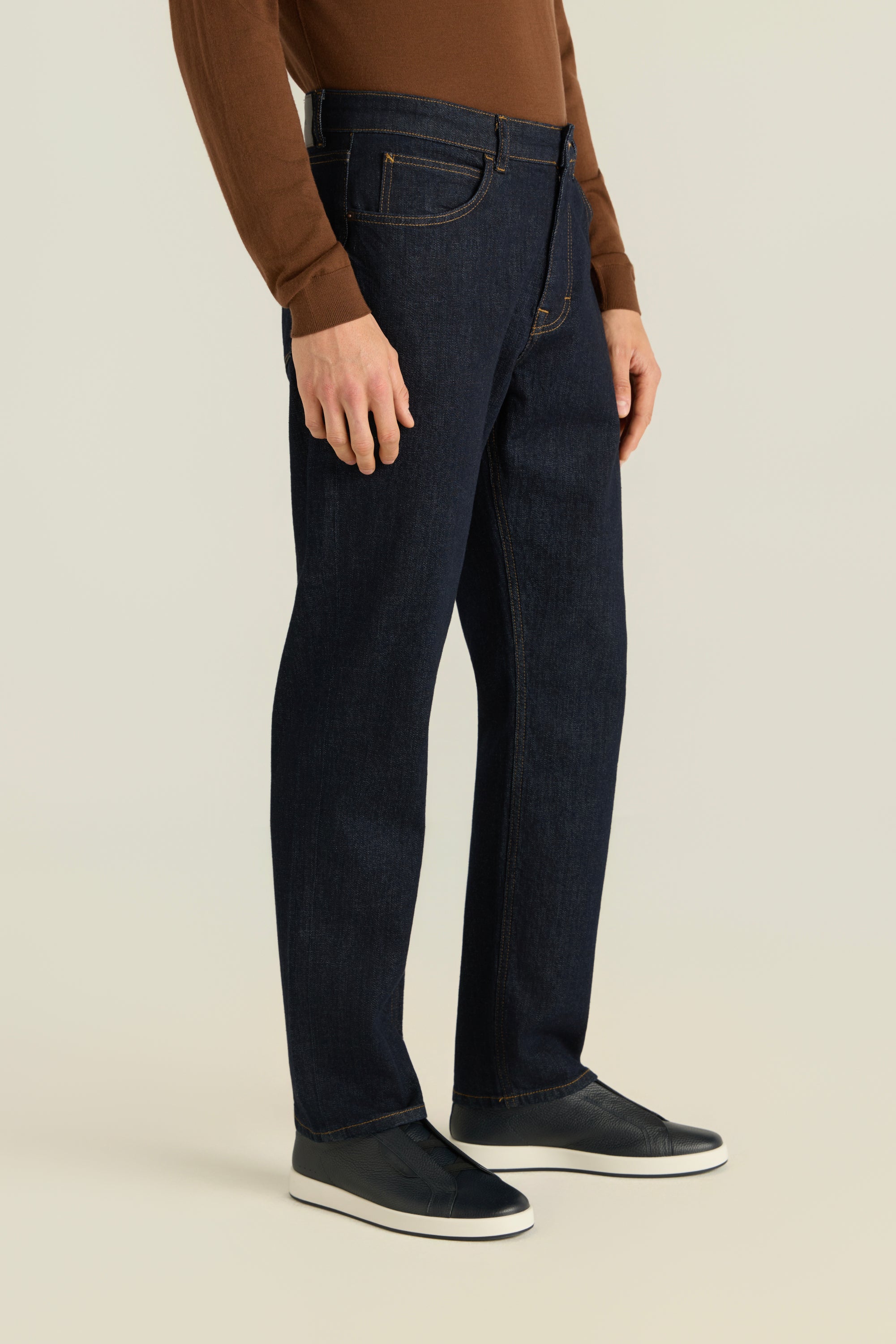 Men'S Straight-Cut Dark Jeans