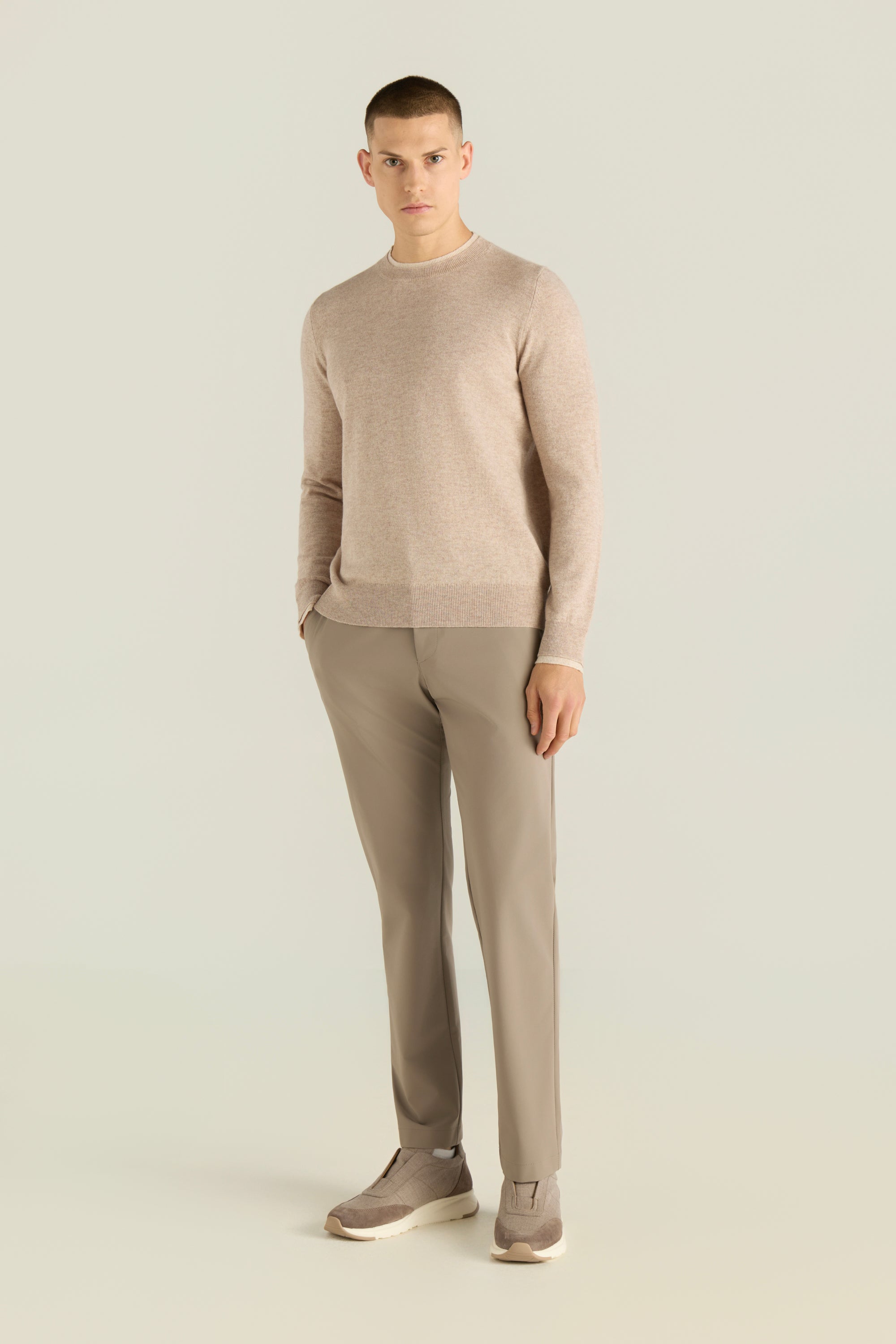 Men'S Two Tone Crew Neck Sweater