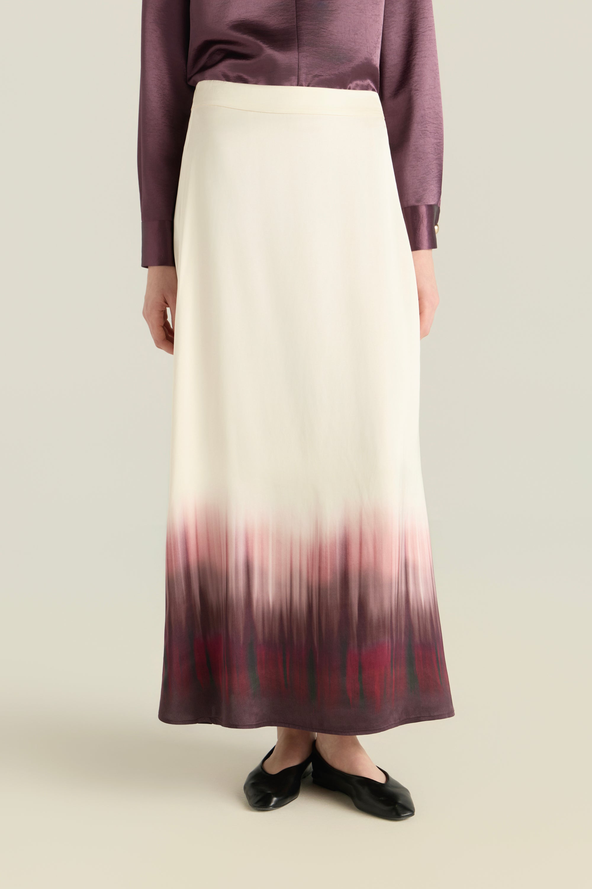 Ombre Satin Maxi Skirt