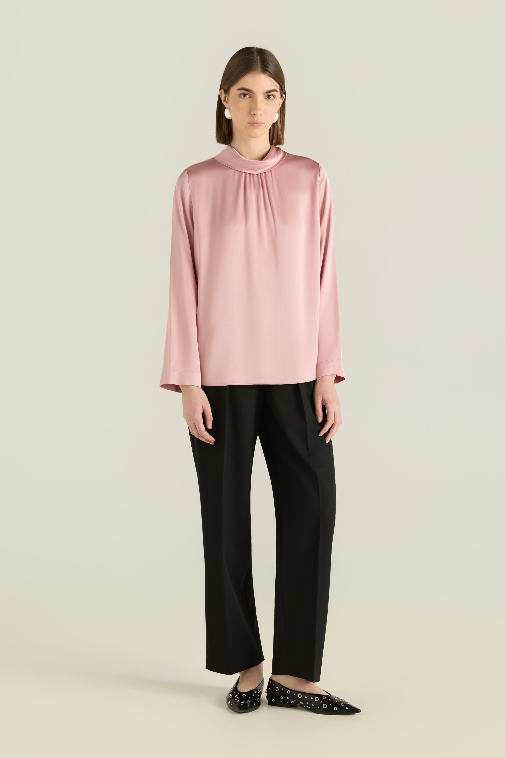 Soft Solid Satin Blouse