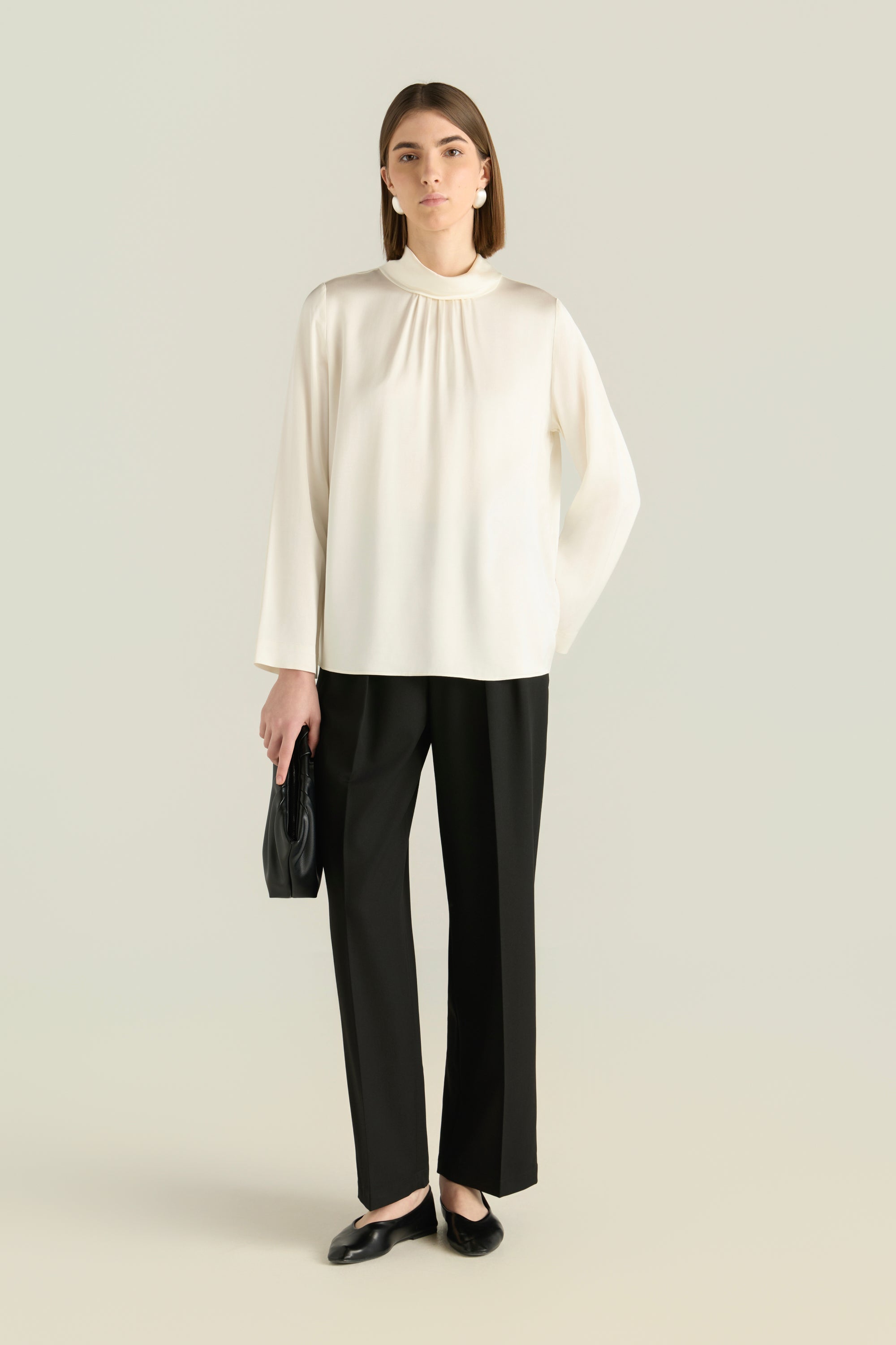 Soft Solid Satin Blouse