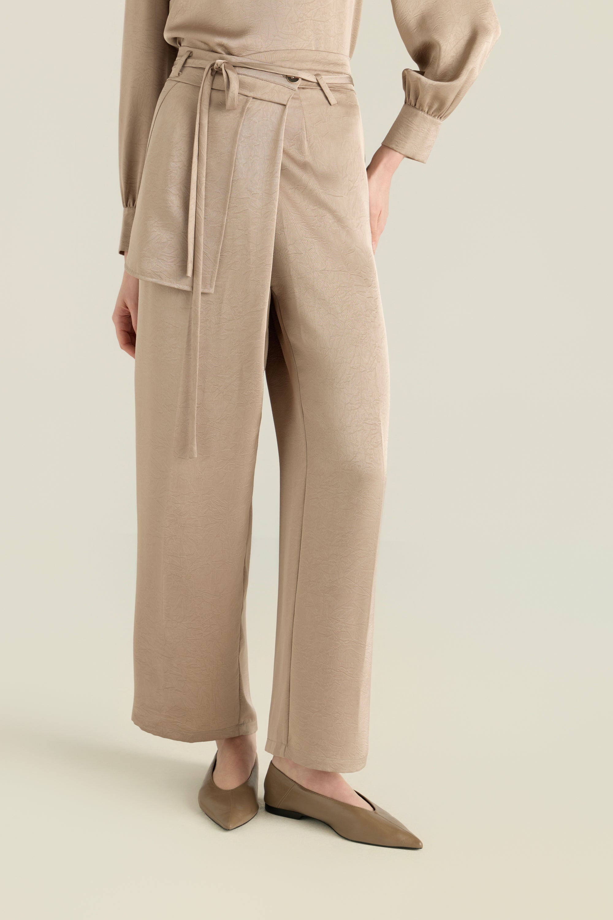 Wrap Waist  Satin Trousers