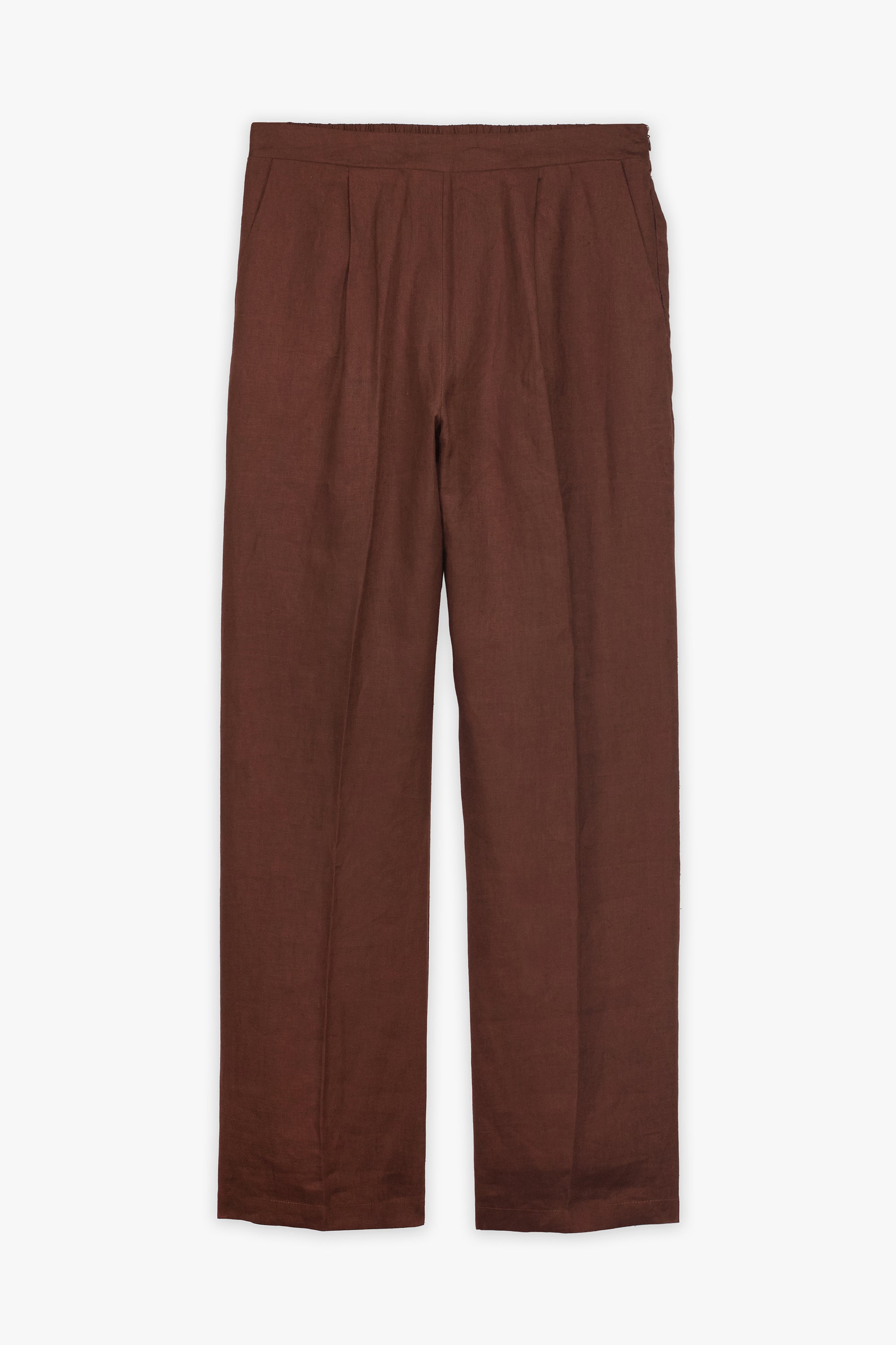 Elastic Waistband Linen Trousers