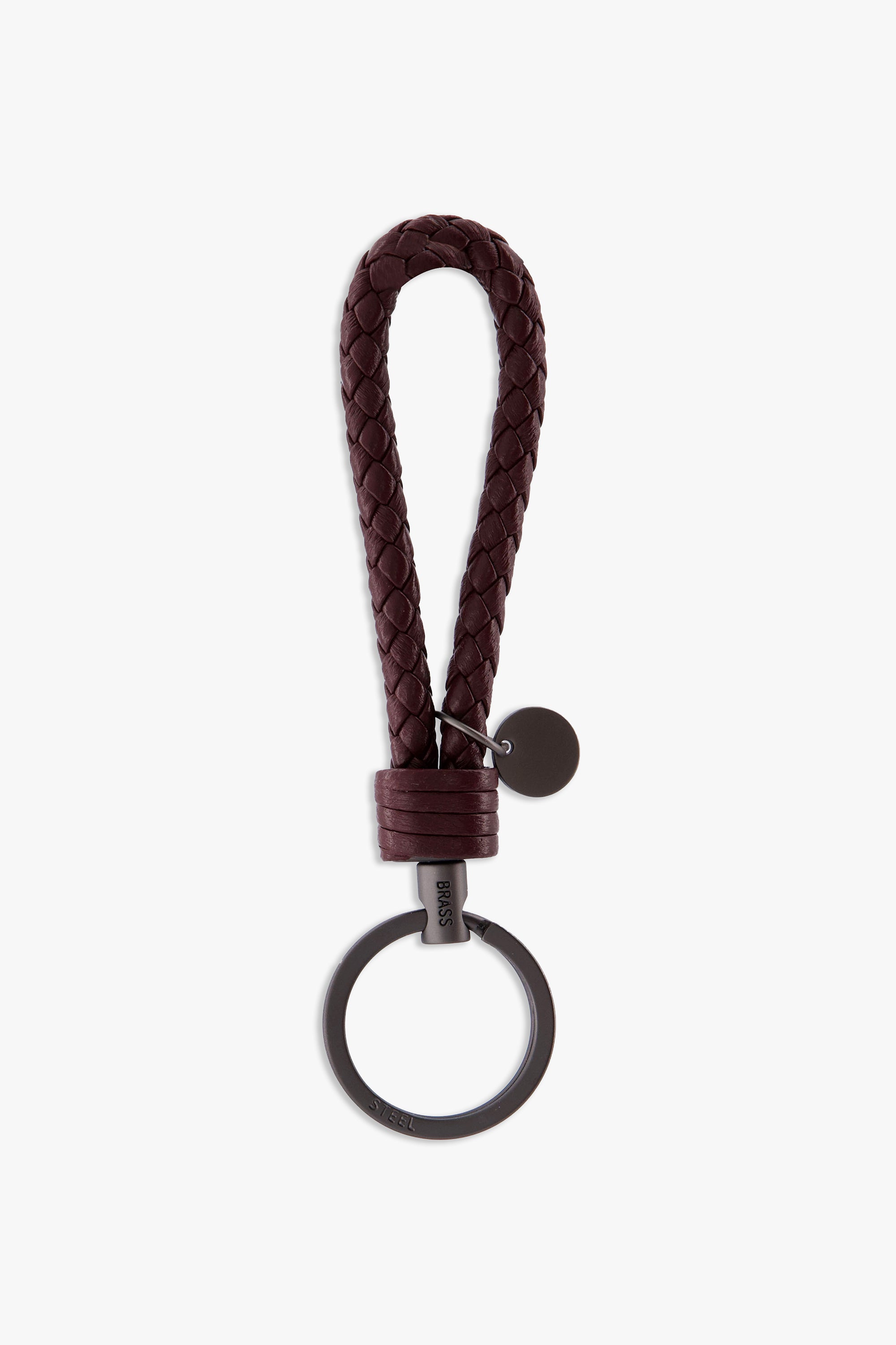 Men'S Braided Leather Keychain
