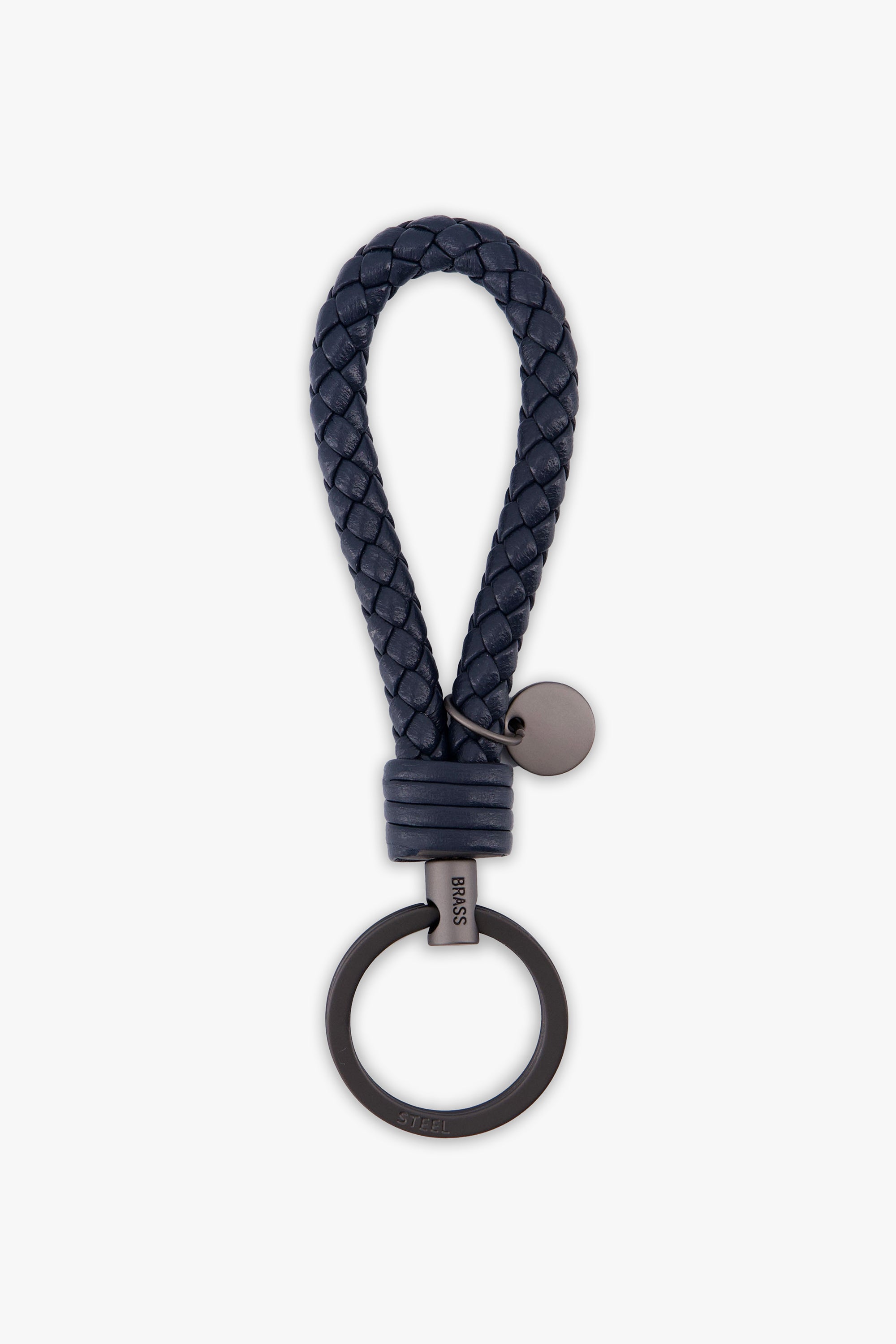Men'S Braided Leather Keychain
