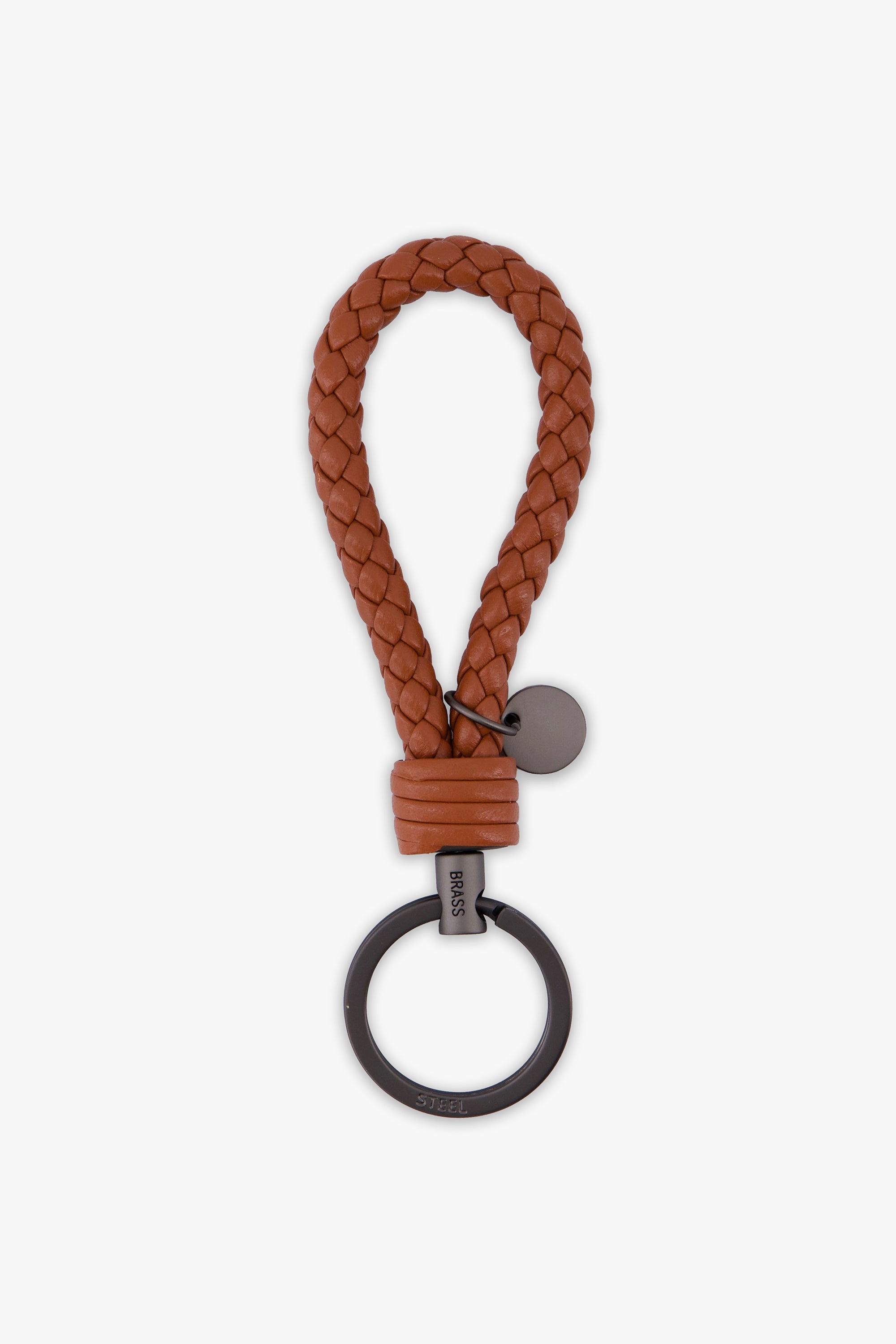 Men'S Braided Leather Keychain