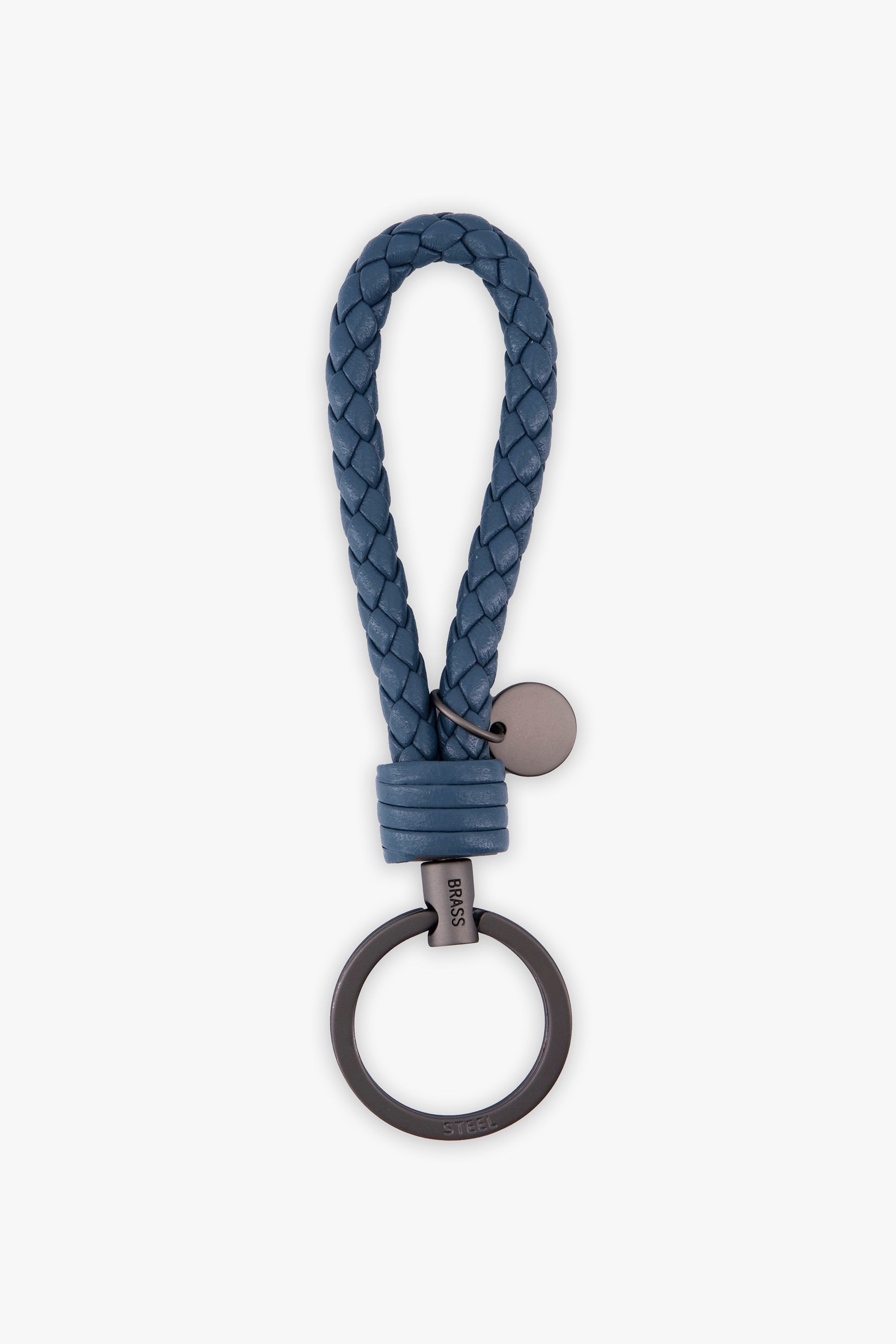 Men'S Braided Leather Keychain