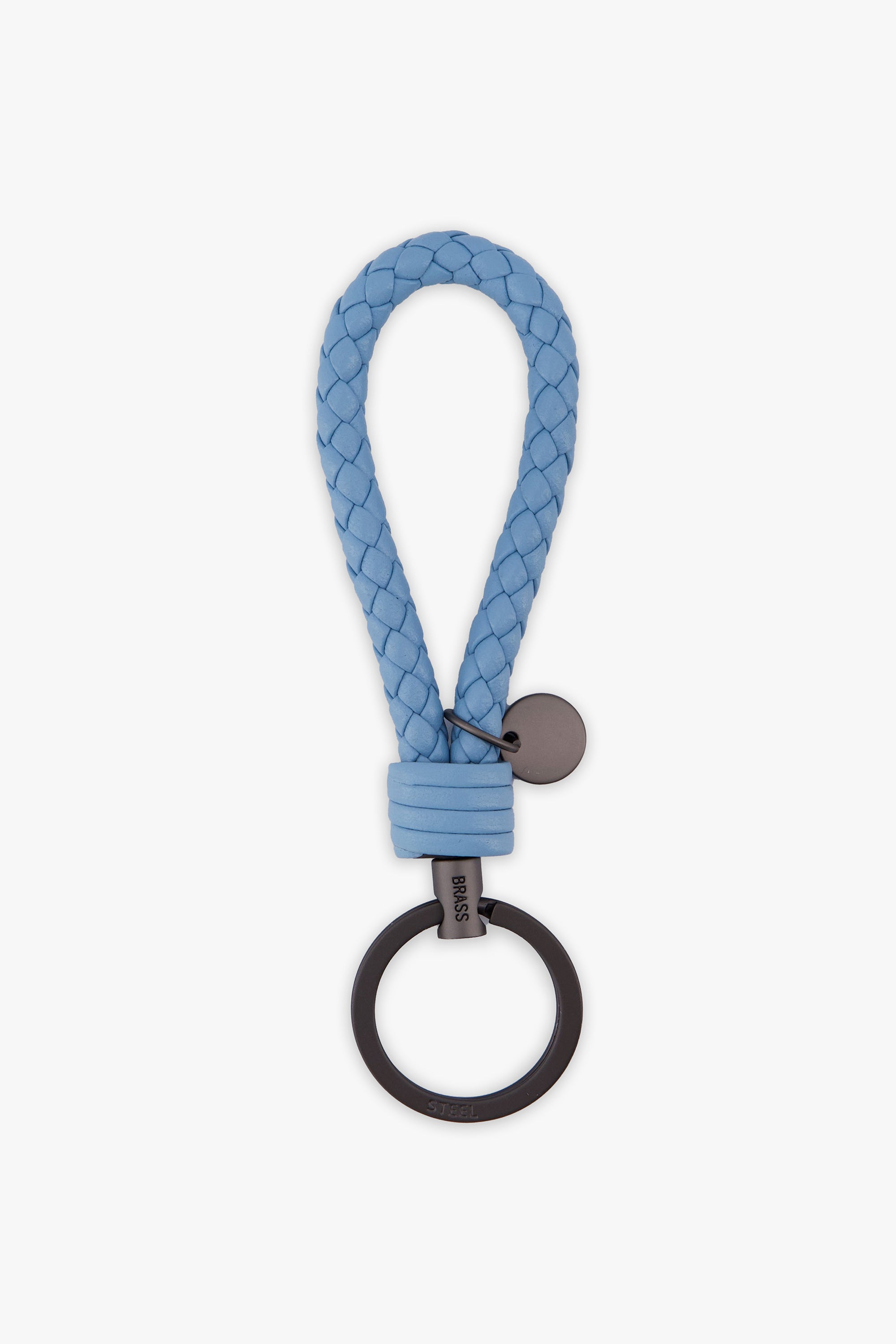 Men'S Braided Leather Keychain