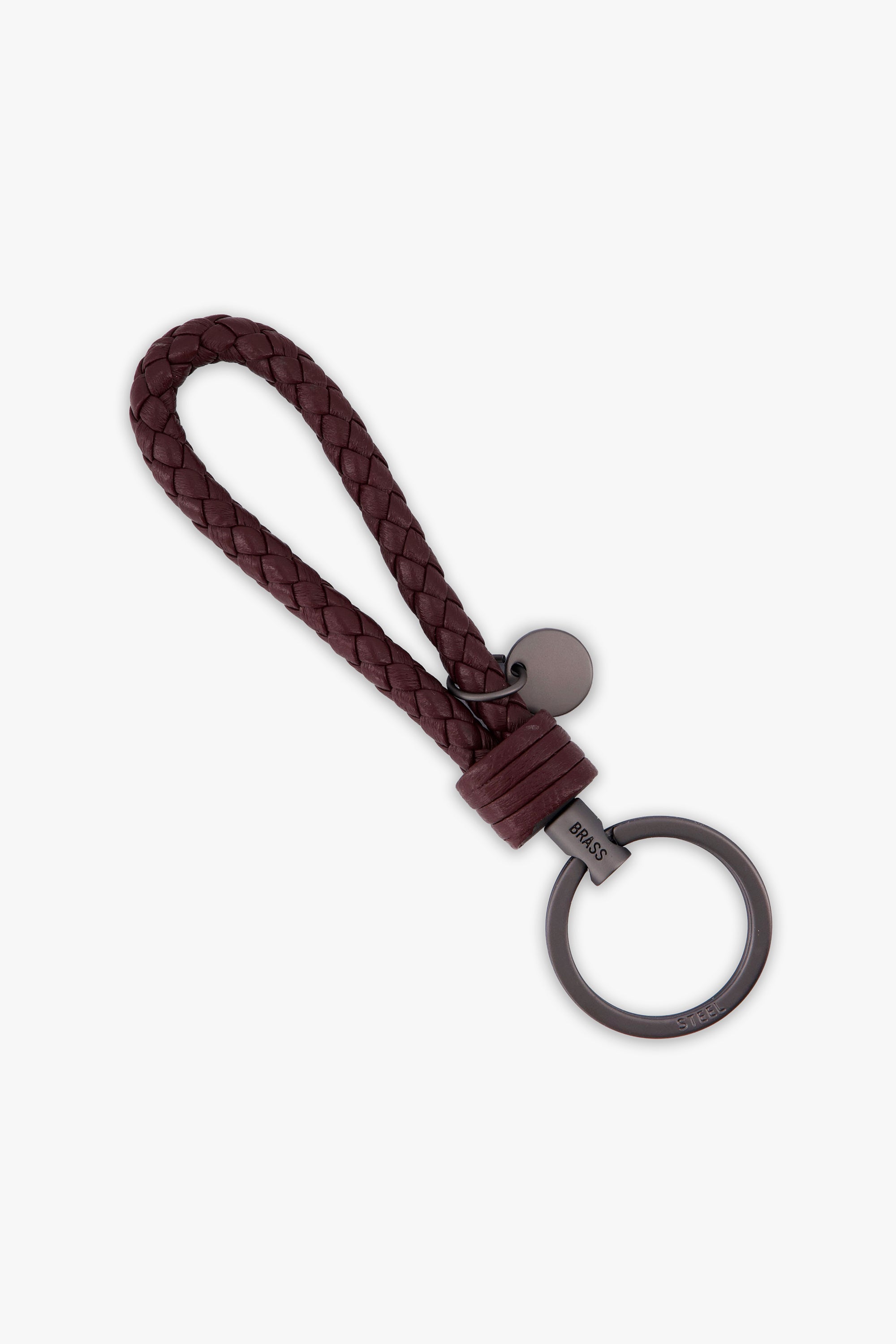 Men'S Braided Leather Keychain