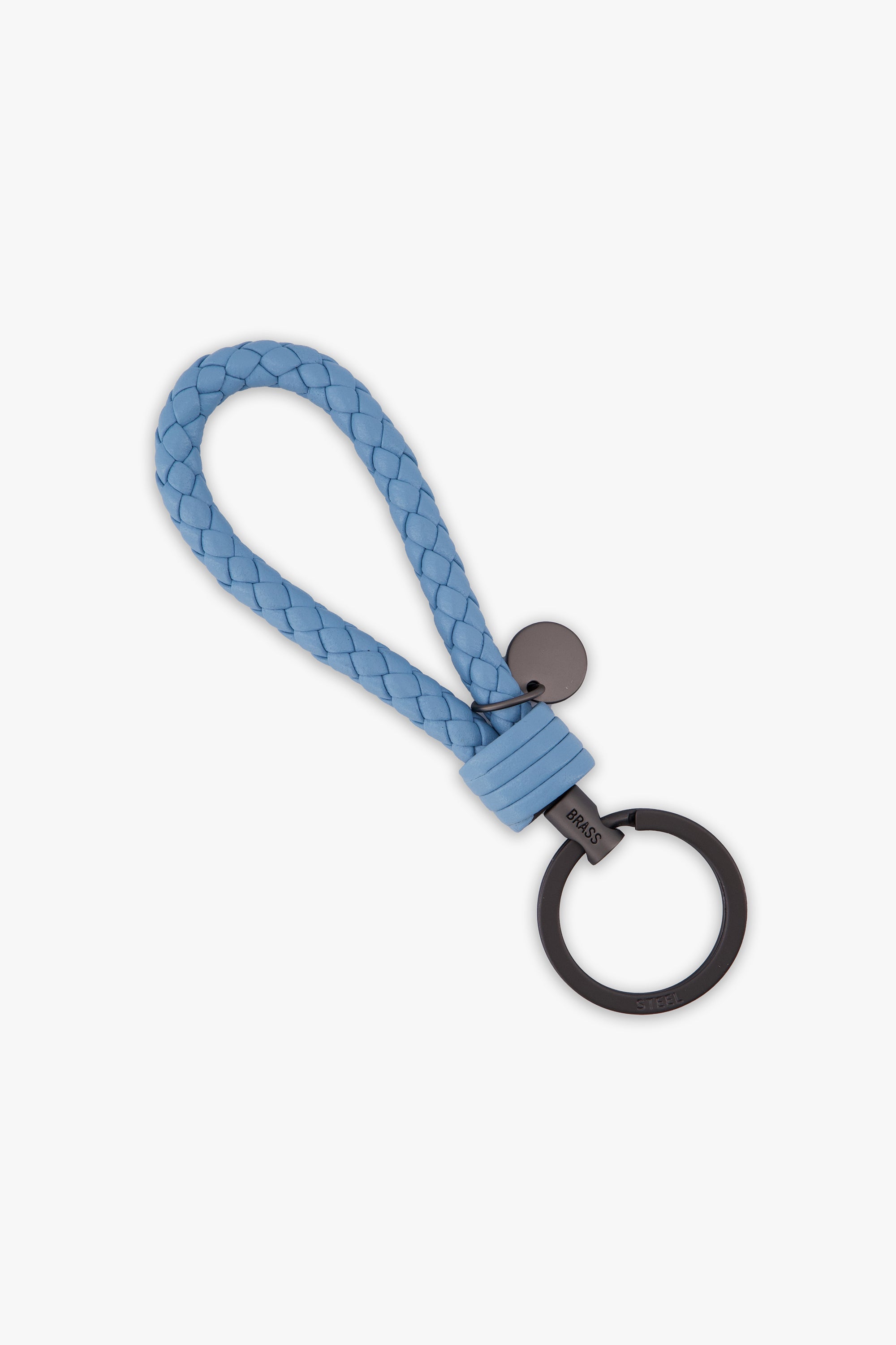 Men'S Braided Leather Keychain