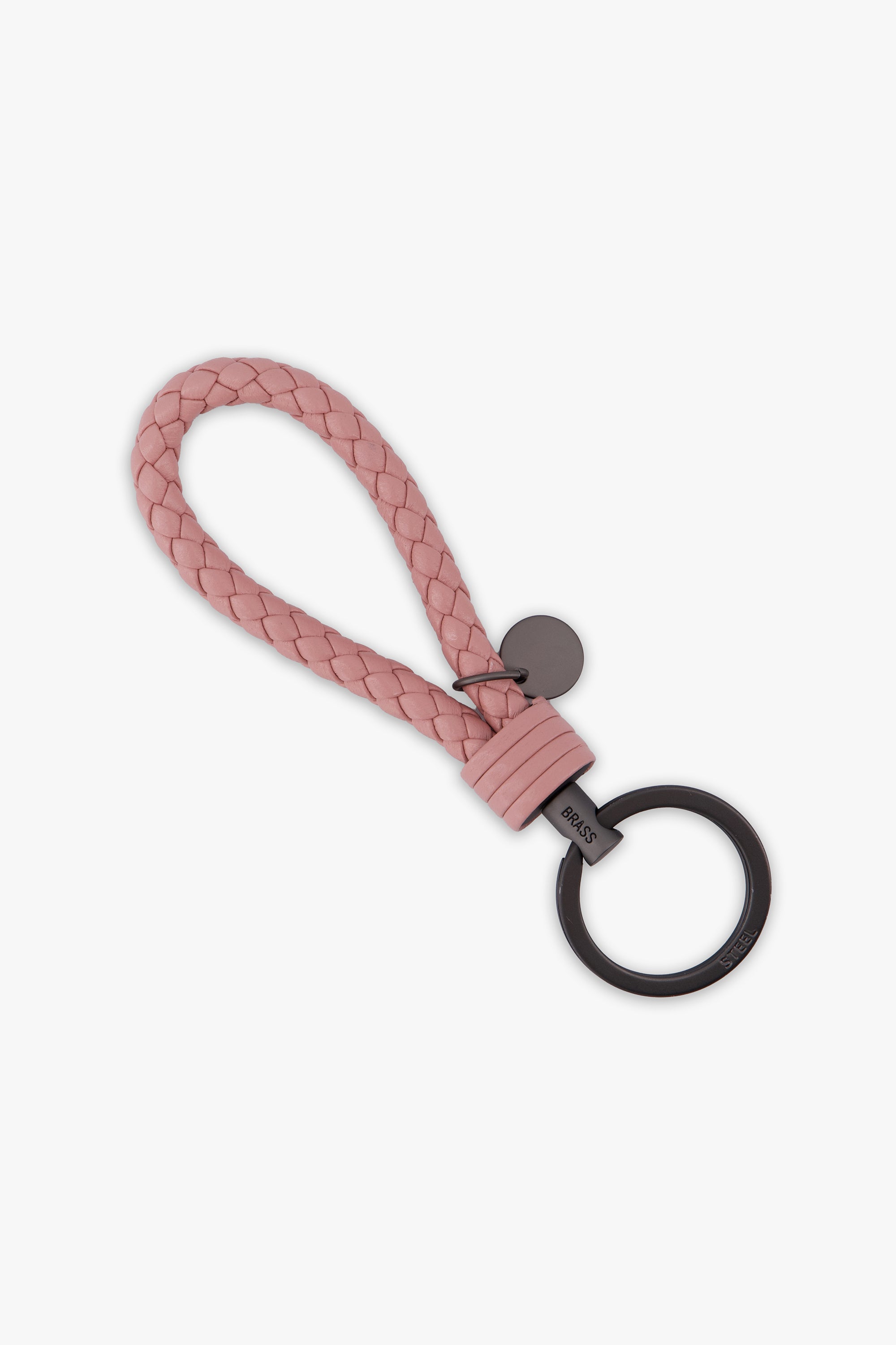 Men'S Braided Leather Keychain