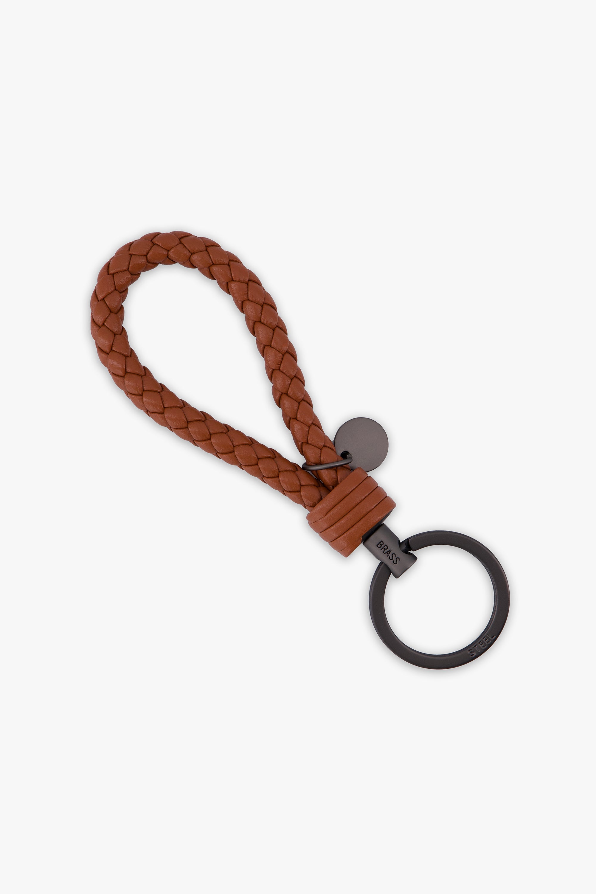 Men'S Braided Leather Keychain