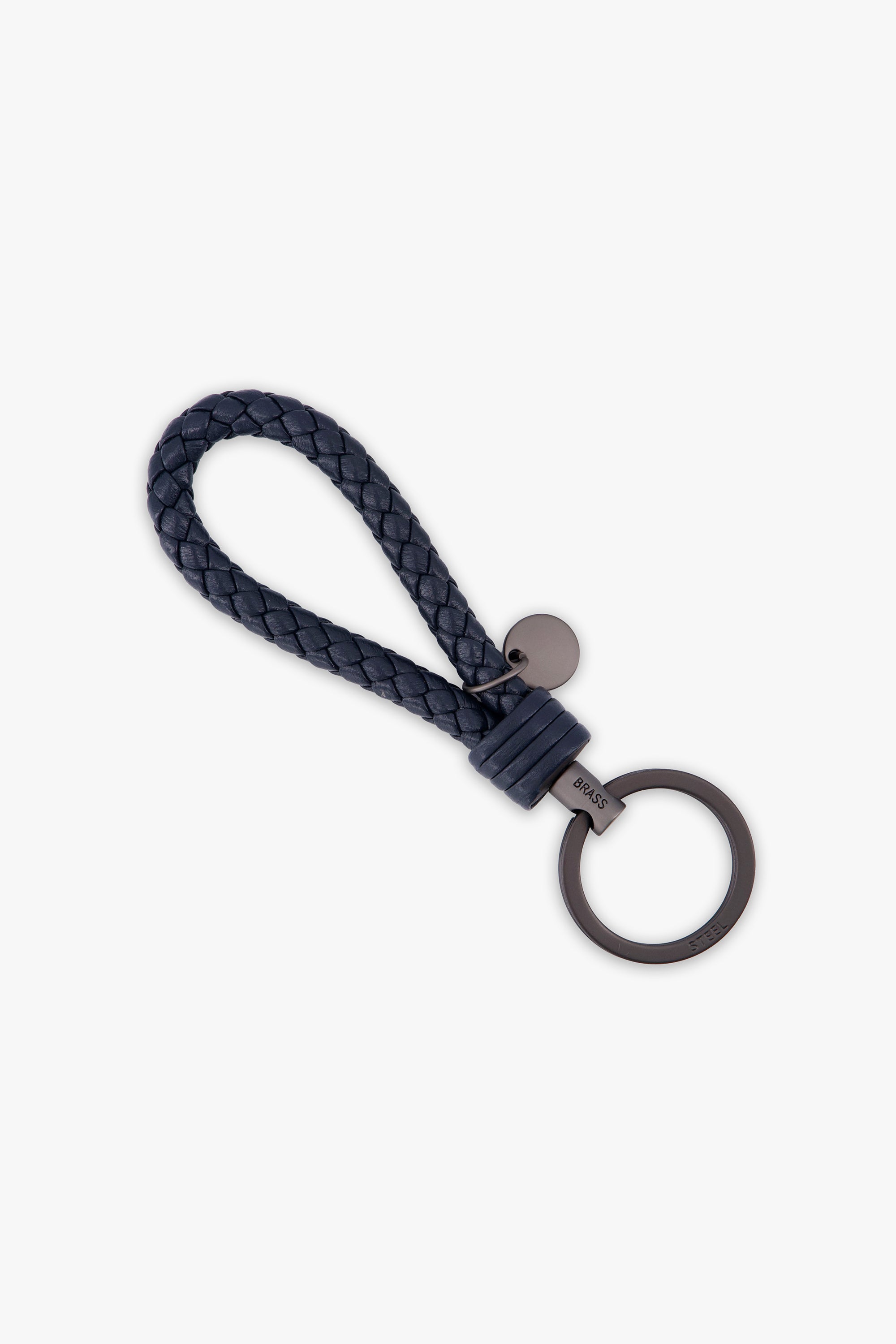 Men'S Braided Leather Keychain