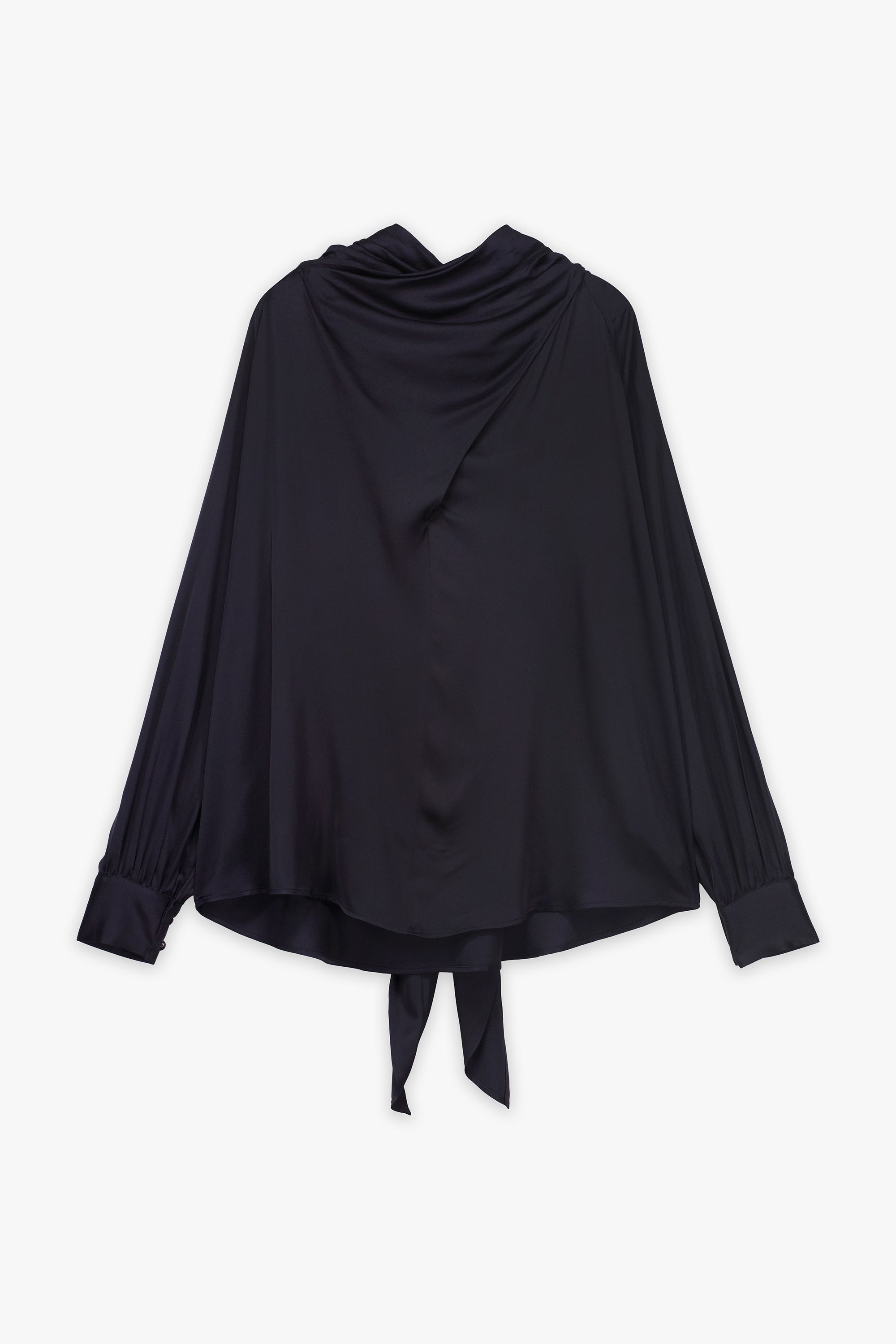 Satin Blouse With Front Tie