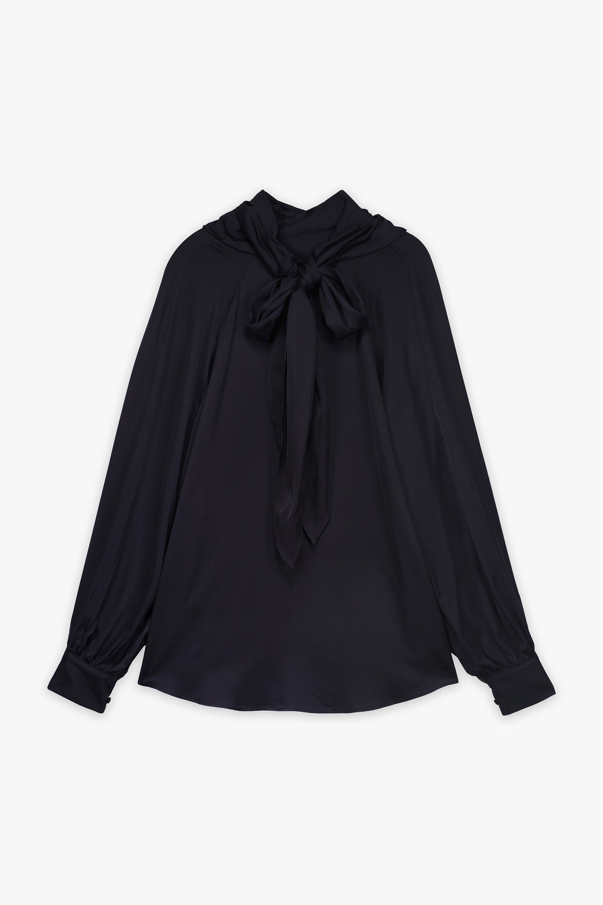 Satin Blouse With Front Tie