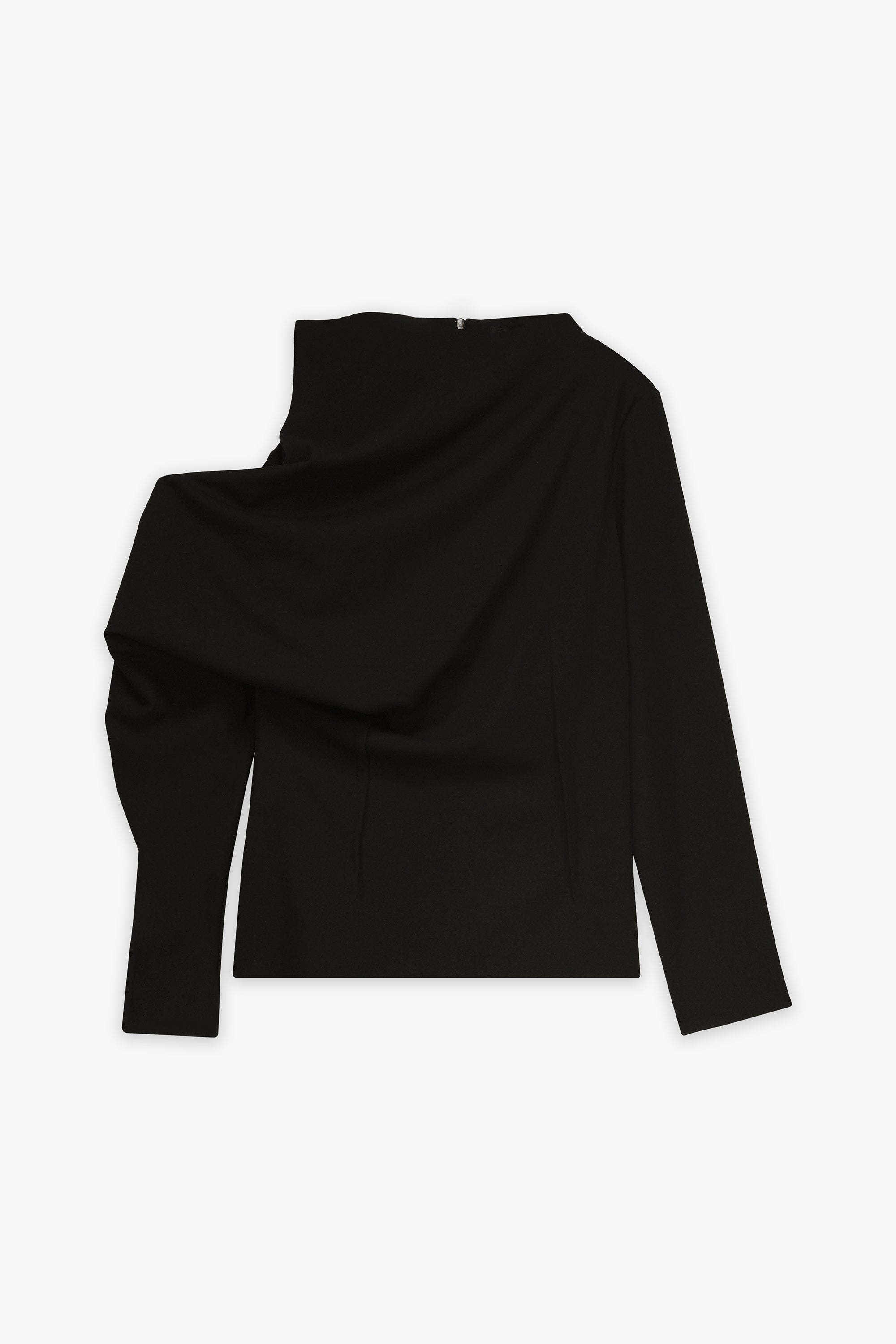 Cut-Out Shoulder Draped Blouse