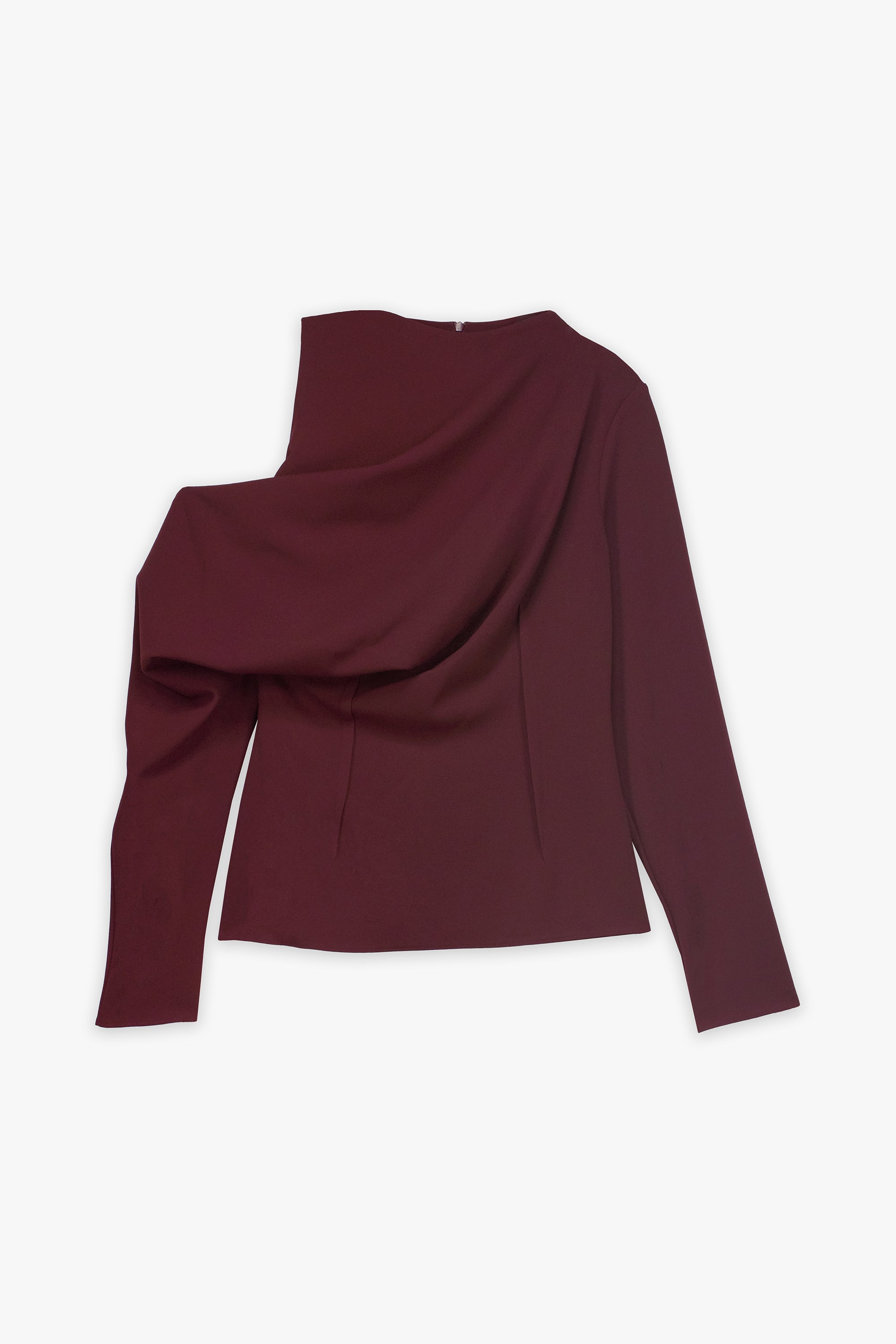 Cut-Out Shoulder Draped Blouse