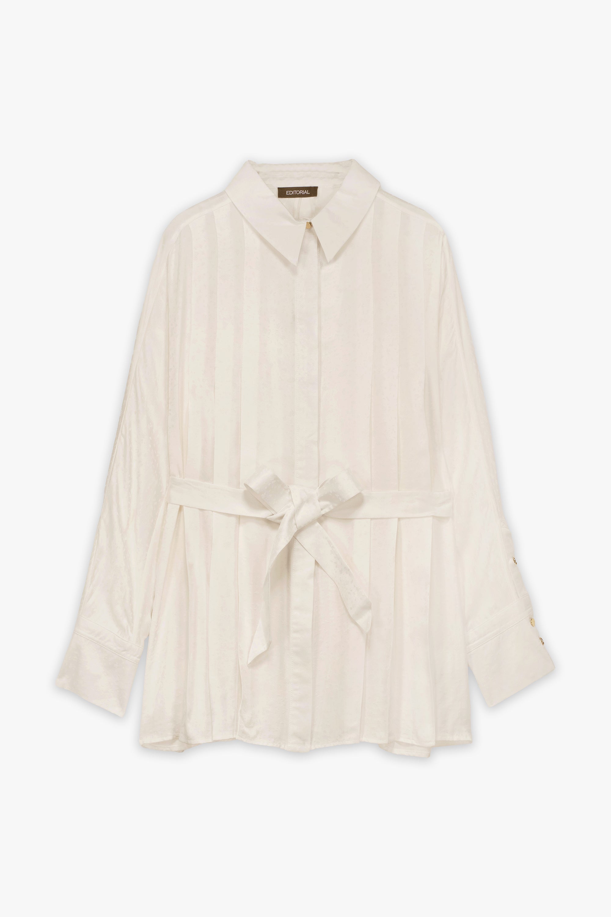 Belted Pintuck Shirt
