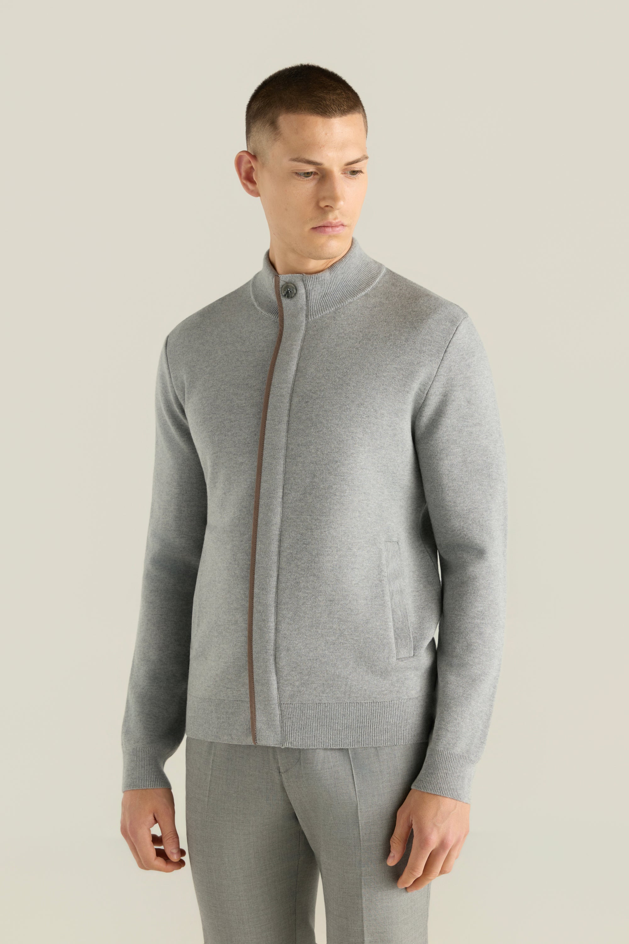 Men'S Wool Blend Zipper Jacket