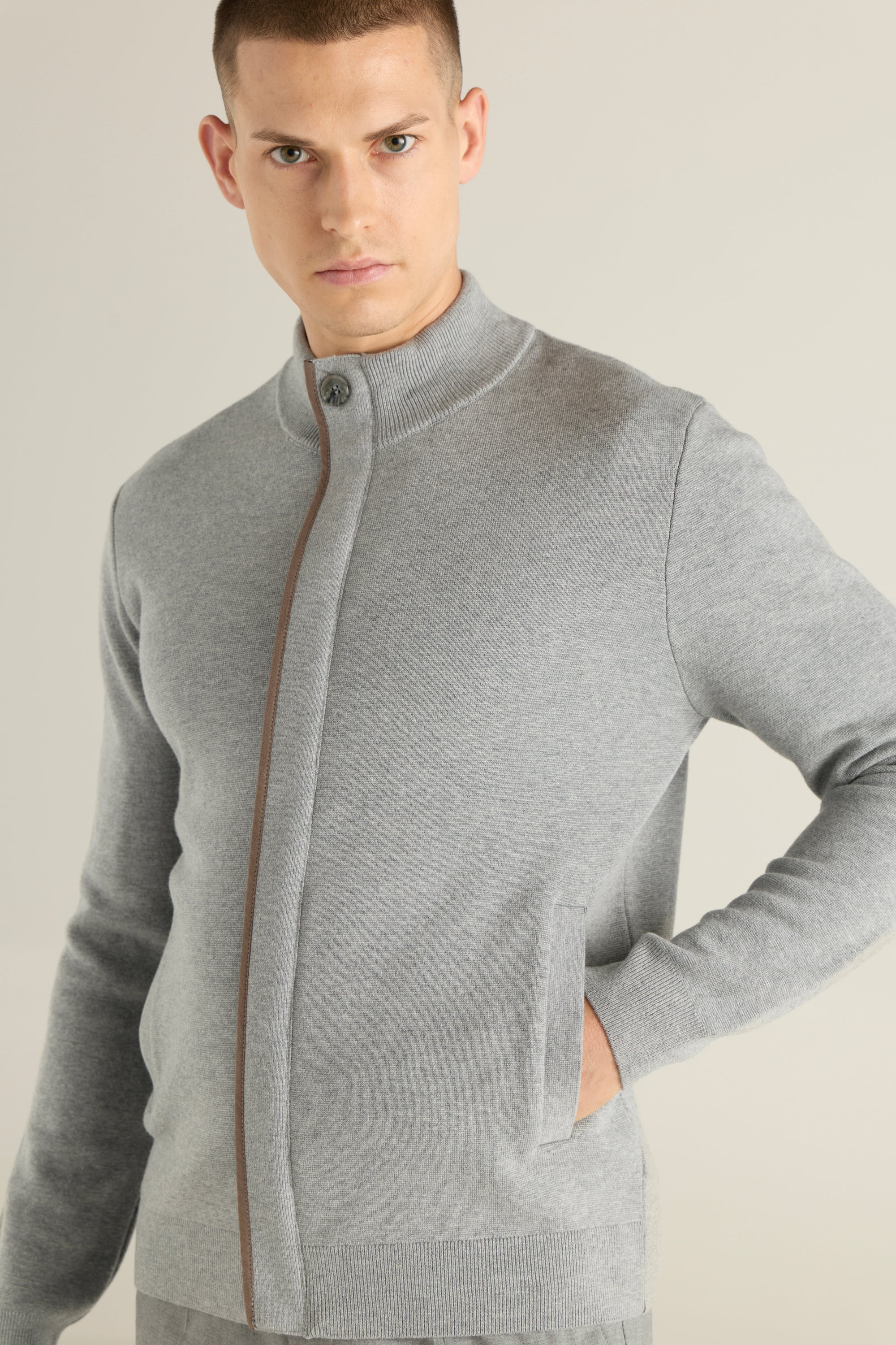 Men'S Wool Blend Zipper Jacket