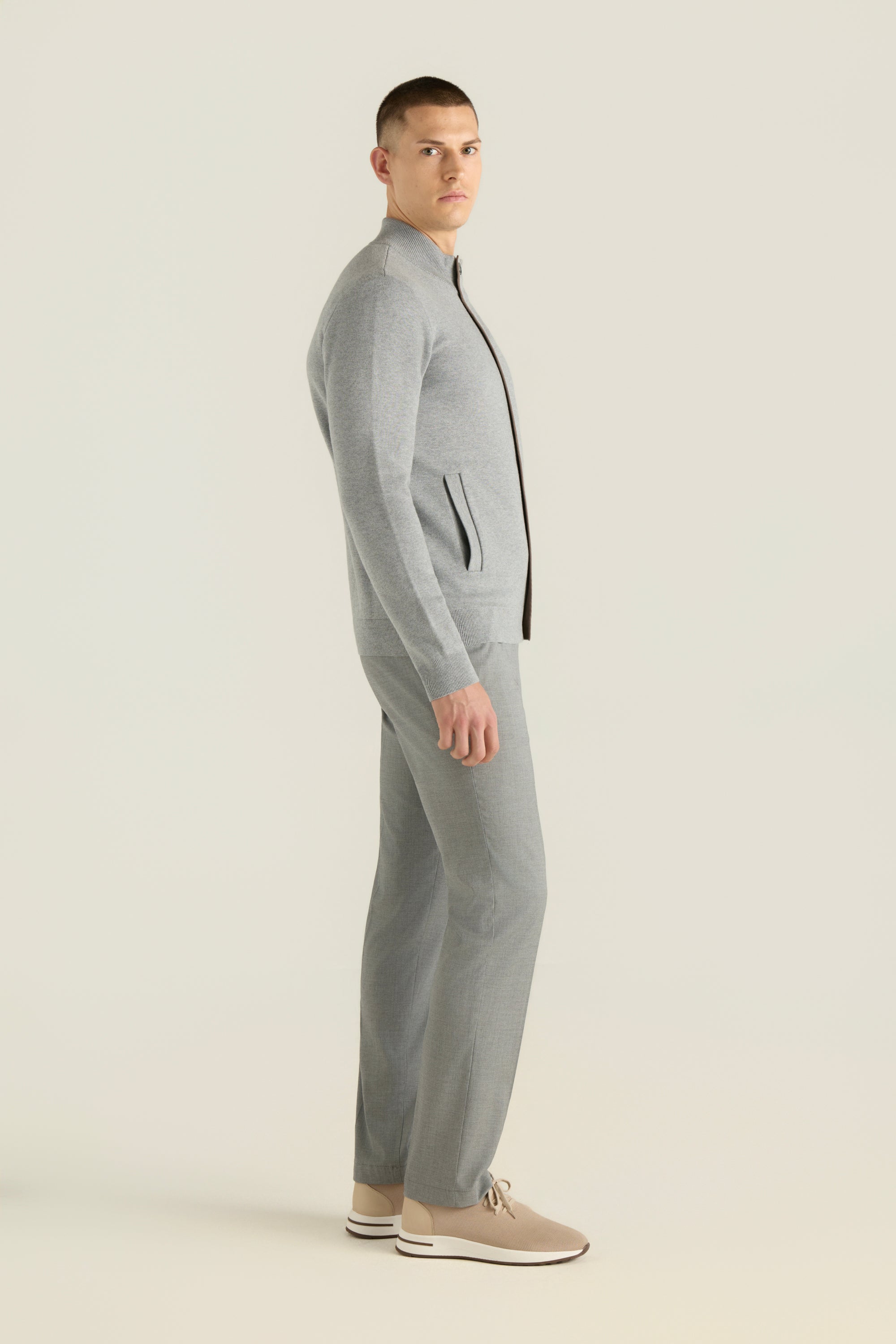 Men'S Wool Blend Zipper Jacket