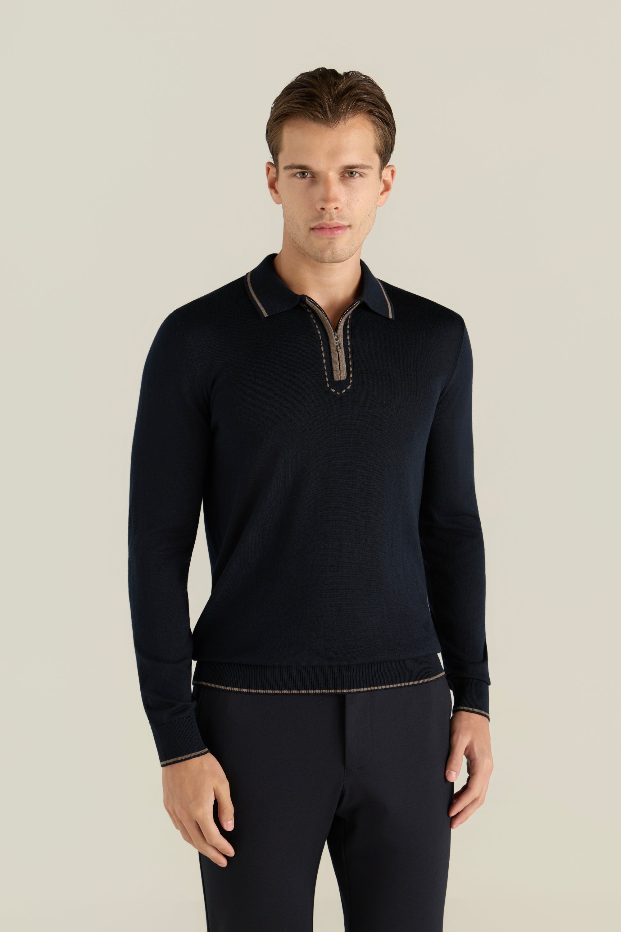 Men'S Contrast Trim Sweater