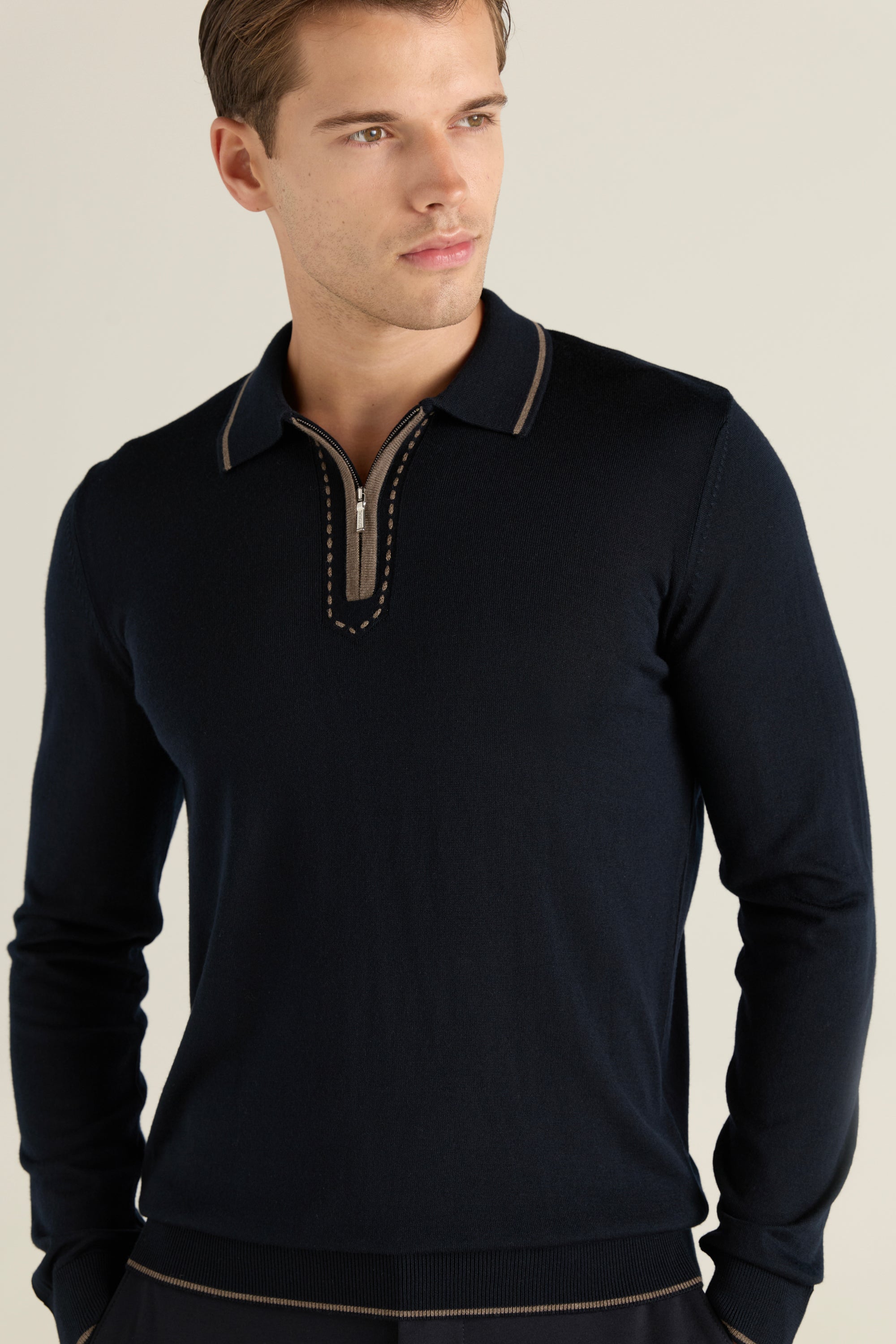 Men'S Contrast Trim Sweater